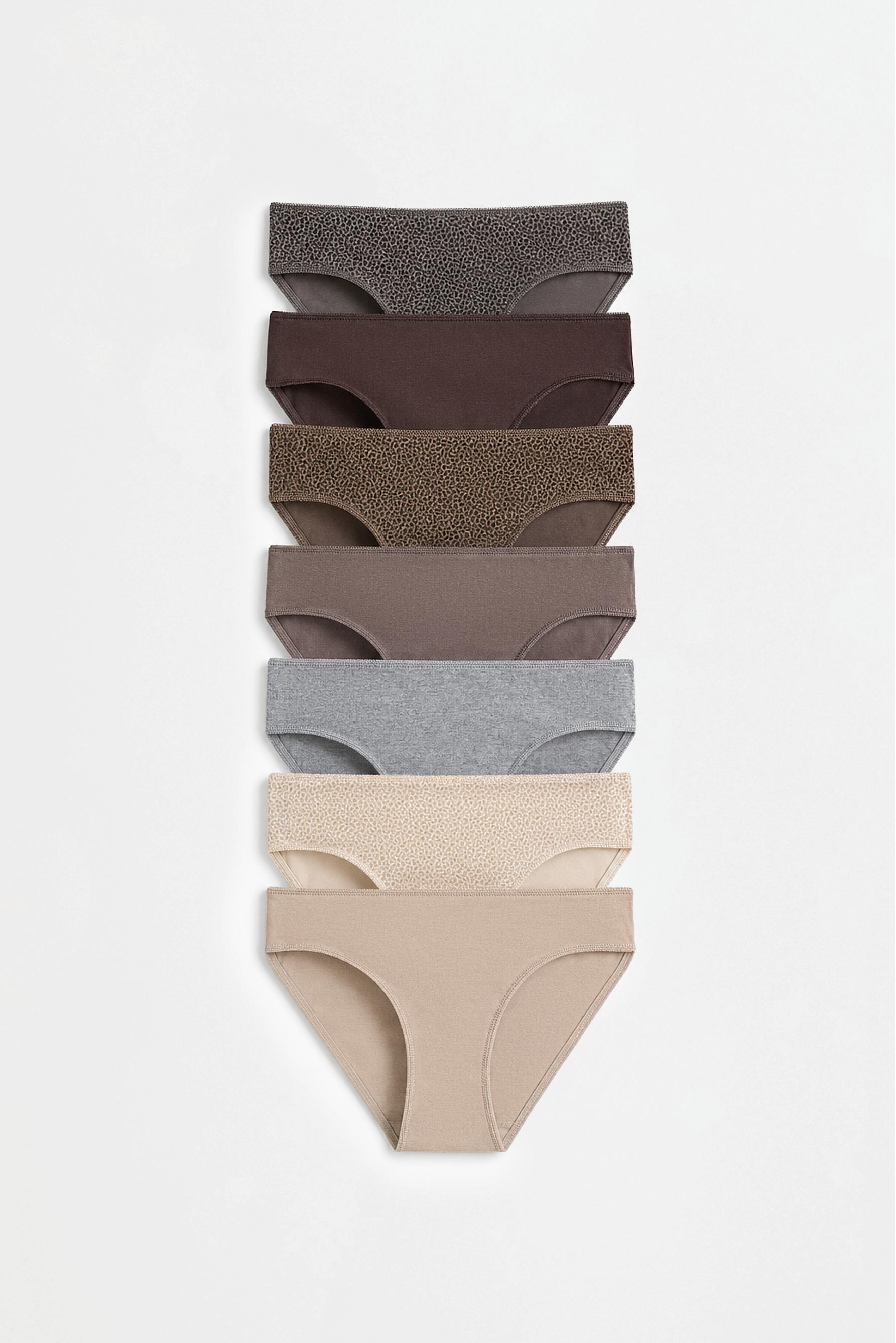 Pack of 7 classic cotton briefs — BROWN
