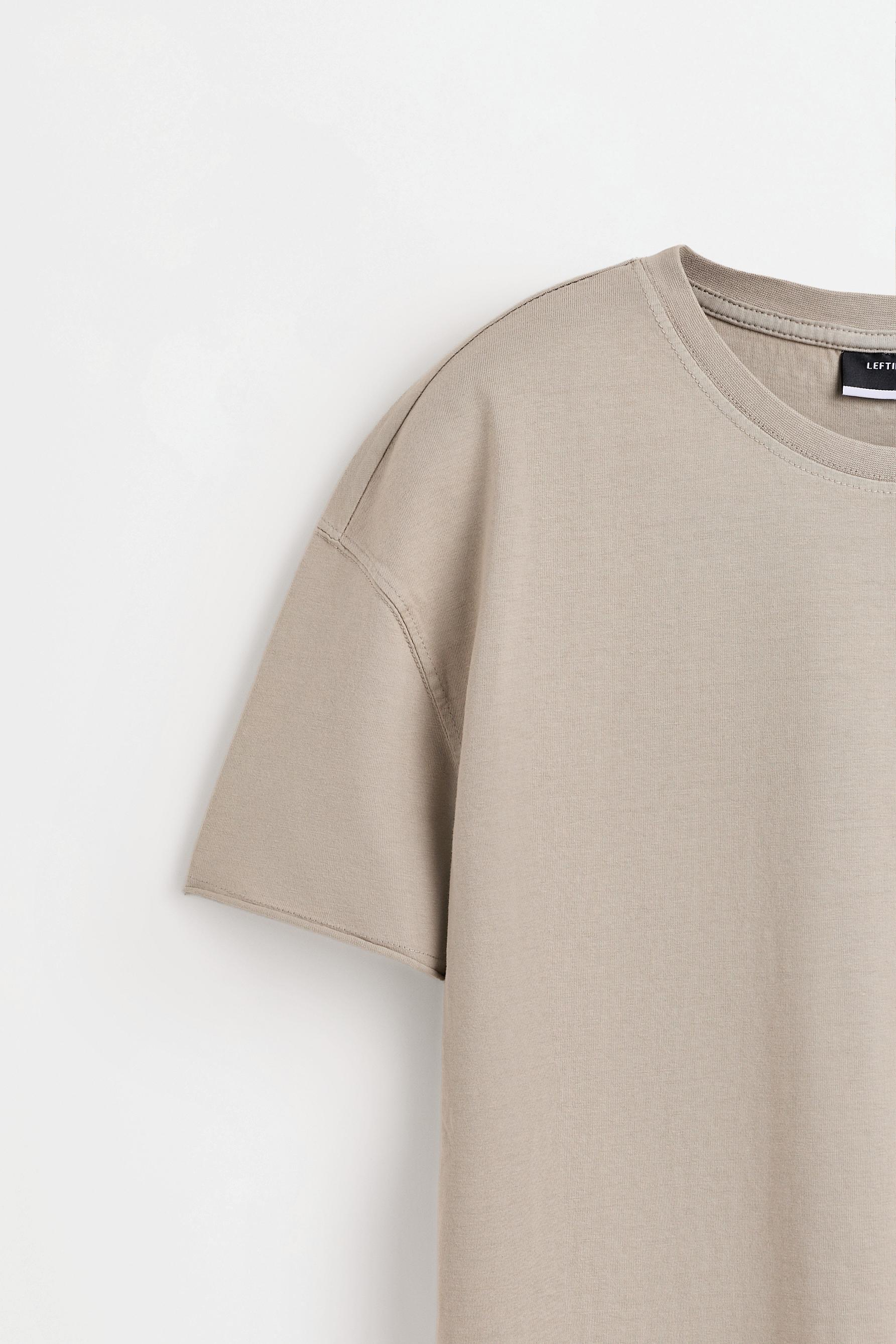Frayed hem T-shirt — CAMEL