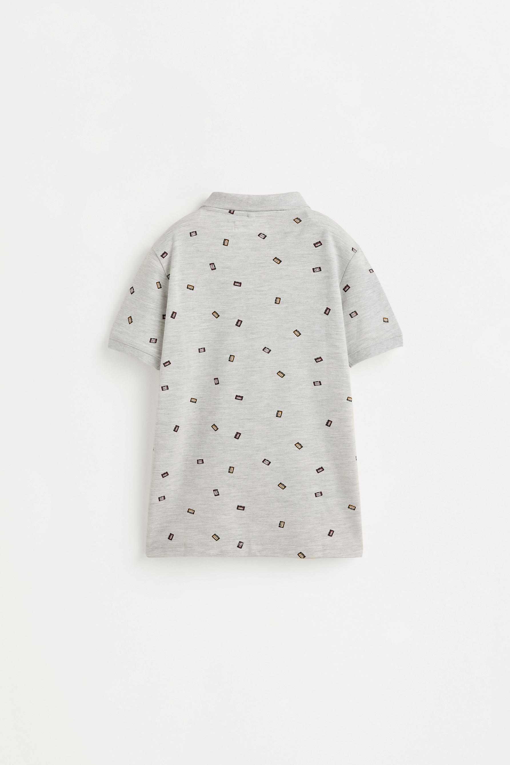 Printed polo shirt — GREY MARL