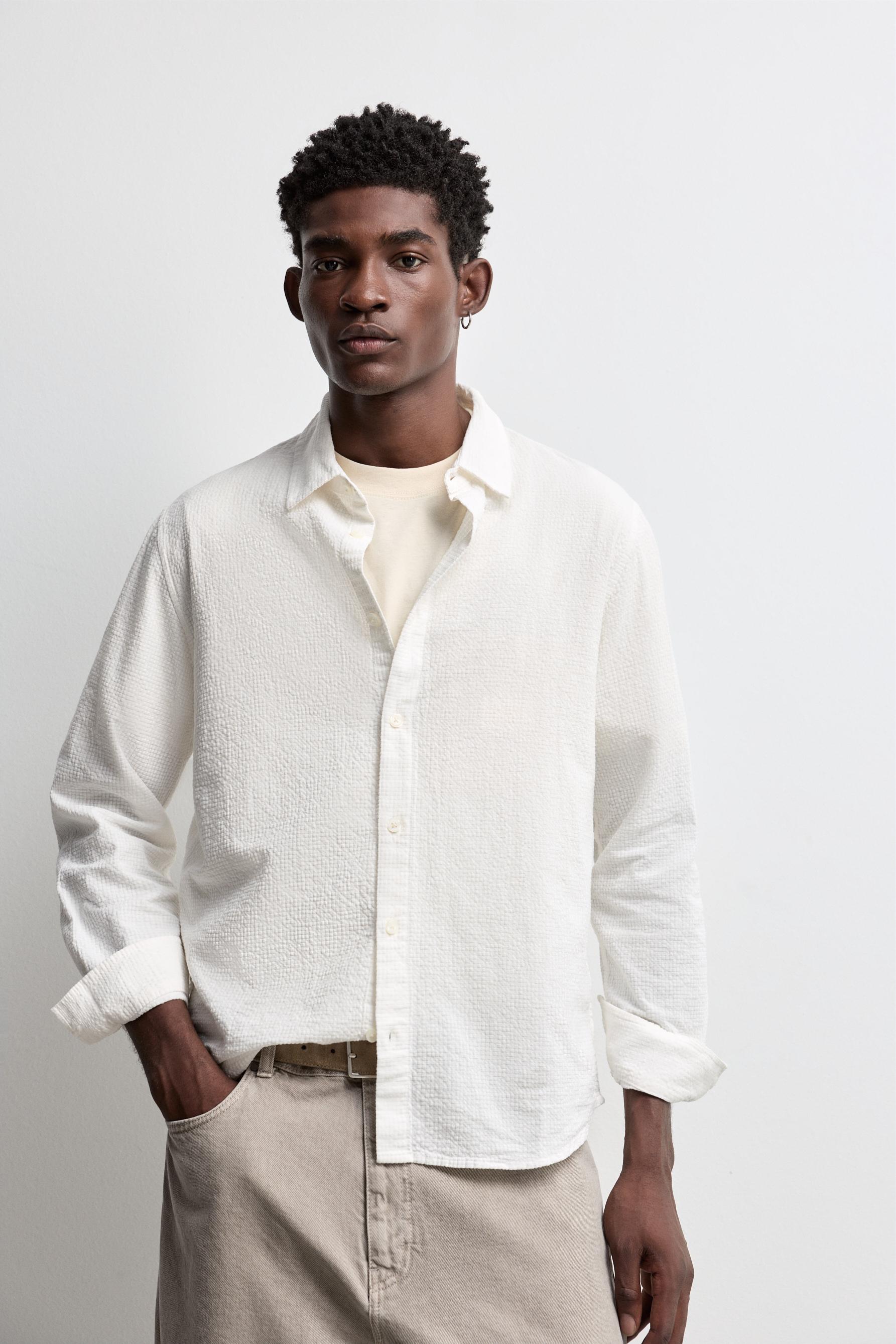 Textured shirt — WHITE