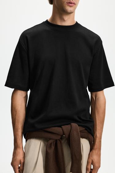 Interlock mock neck T-shirt — BLACK 3