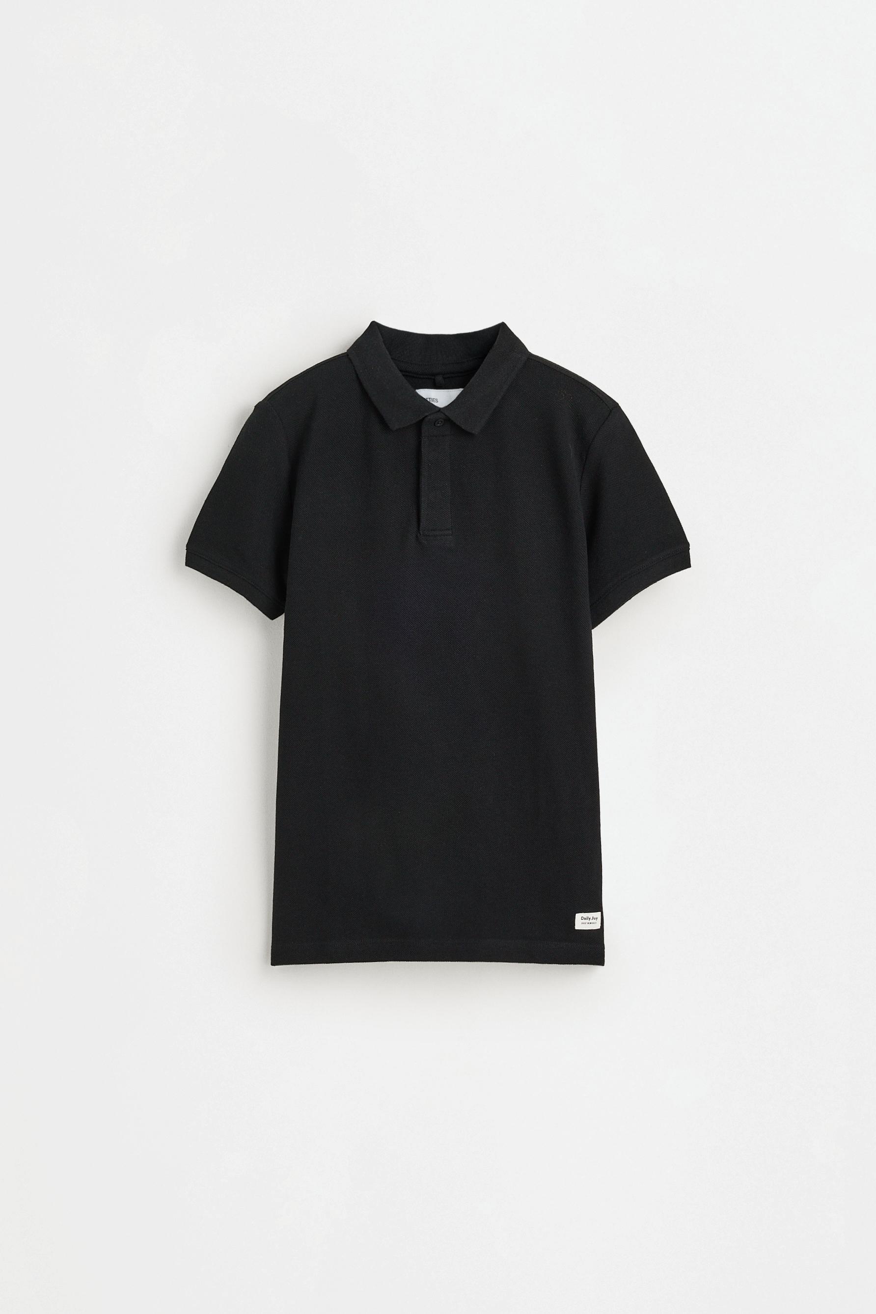 Basic polo shirt — BLACK