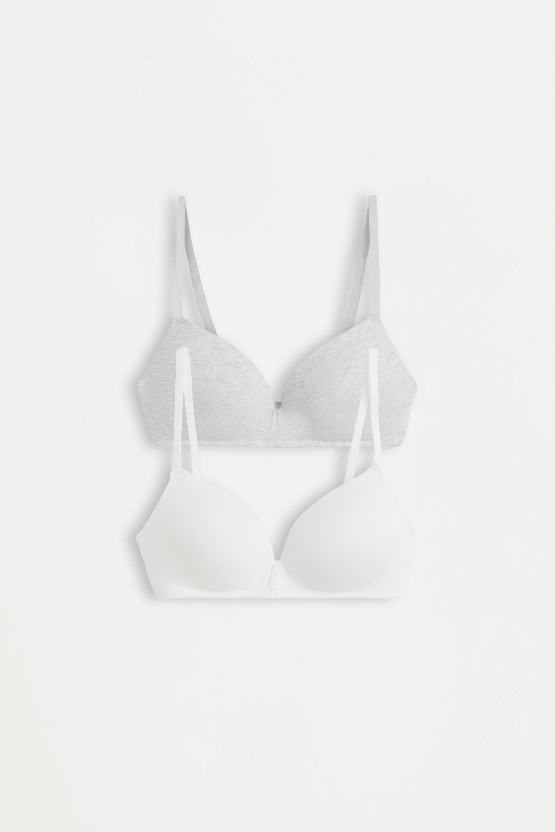 Pre-shaped bras (2-pack) — GREY