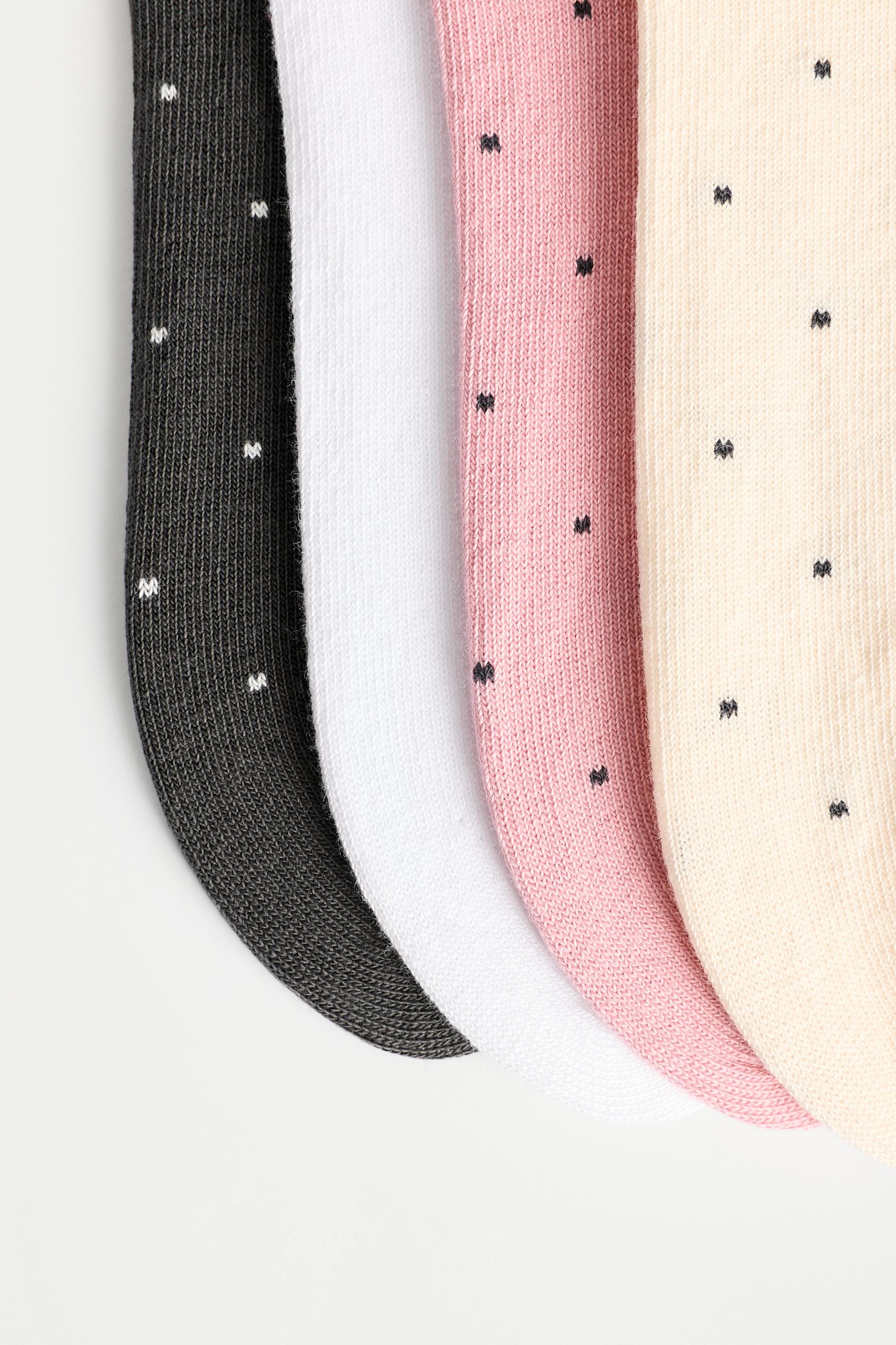 Scalloped Ankle Socks (4-Pack) — MEDIUM PINK