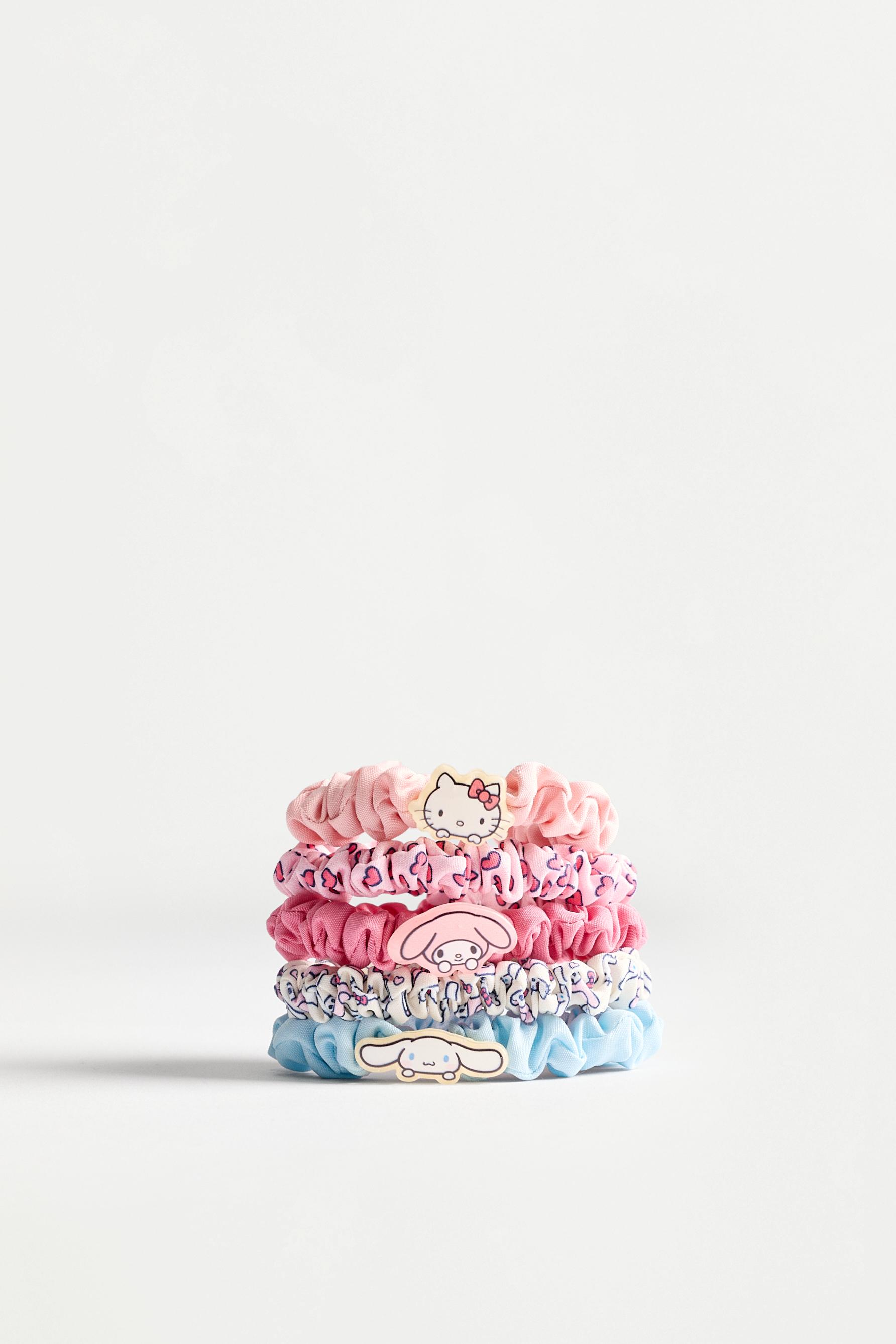 Hello Kitty ©SANRIO scrunchies (5-pack) — BEIGE