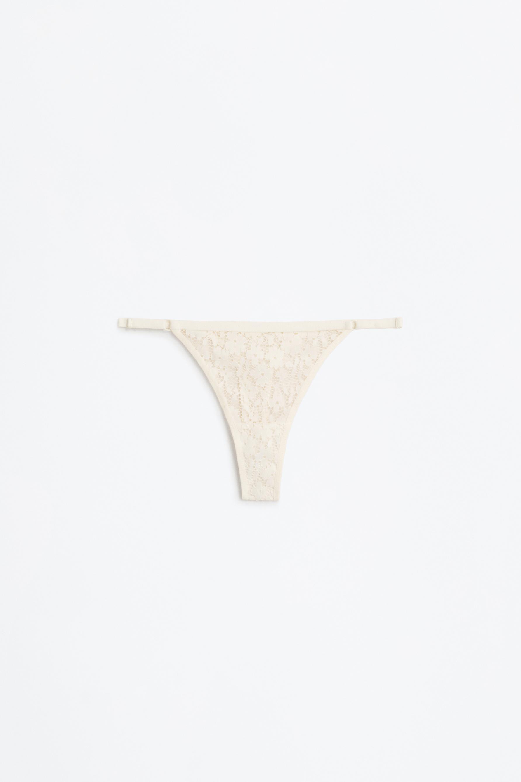 Lace thong — WHITE