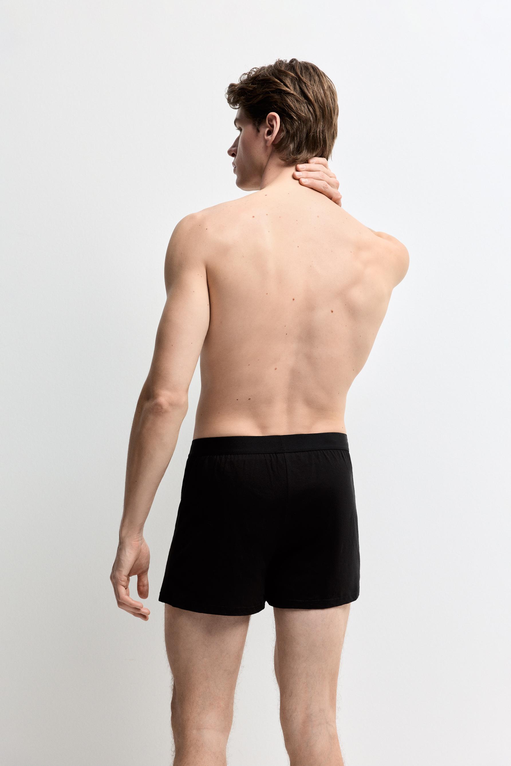 Fluid long boxer shorts (Pack 3) — BLACK