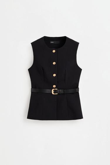 Long buttoned waistcoat — BLACK 6