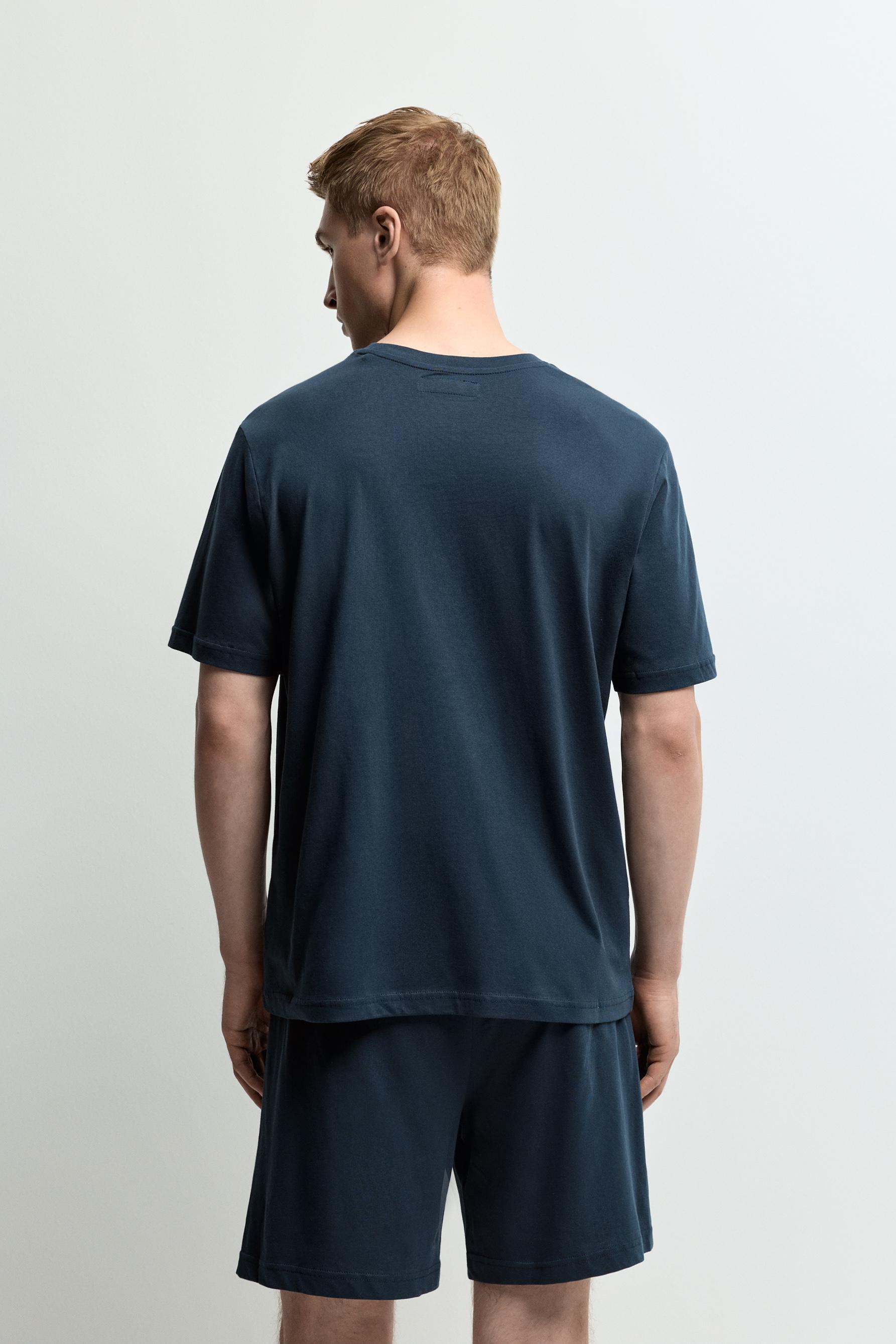 Short slogan pyjamas — OCEAN BLUE