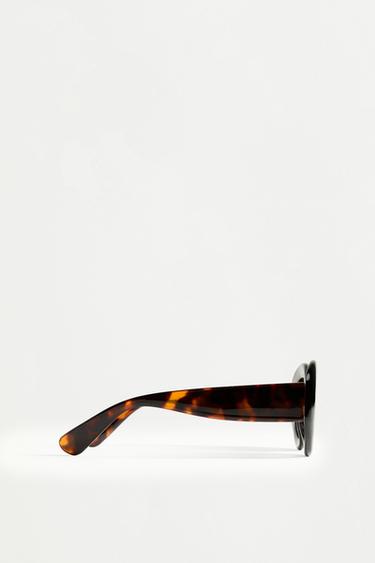 Dark tortoiseshell round sunglasses — BLACK 3