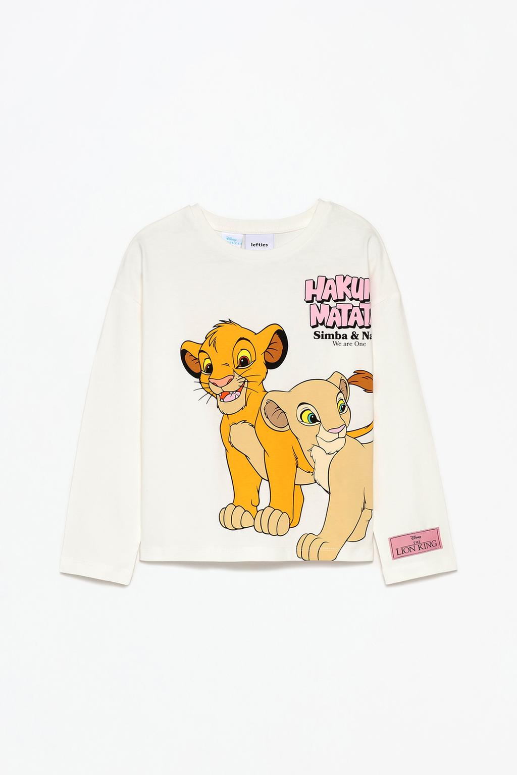 Camiseta Simba e Nala O Rei León ©Disney brillos