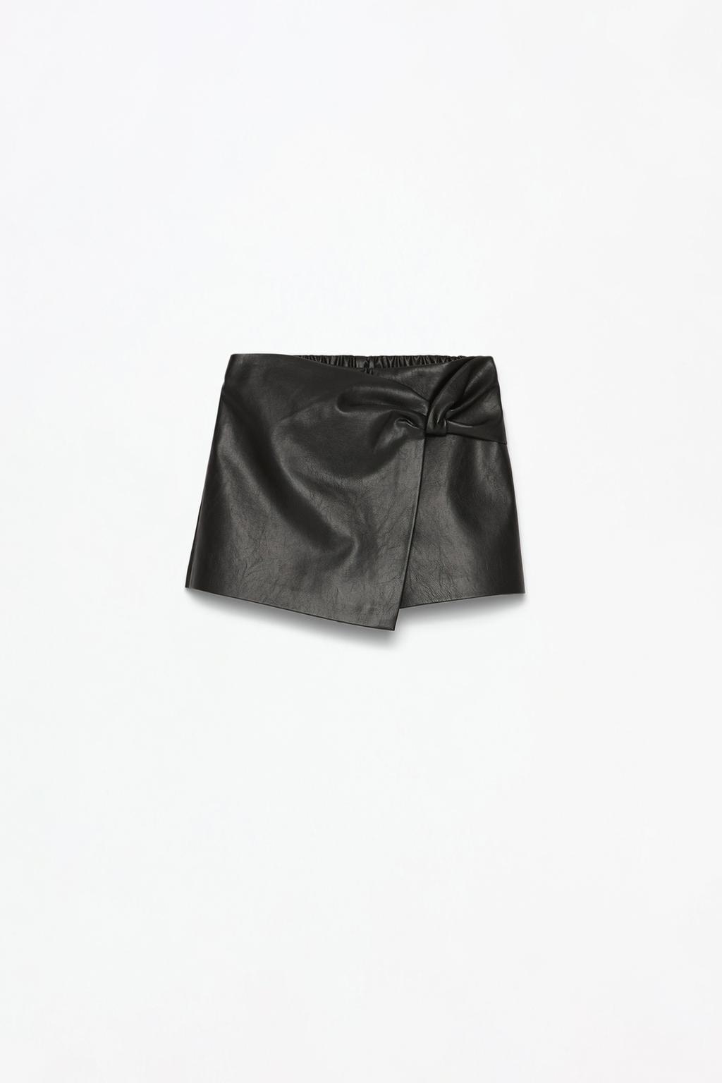 Faux leather skort