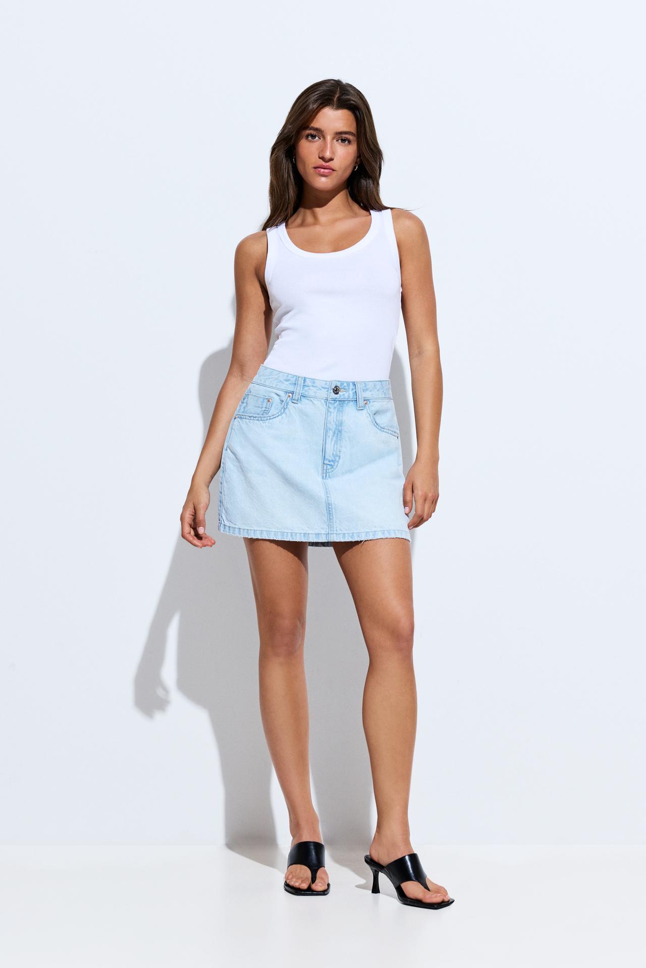 Basic denim skirt — PALE BLUE
