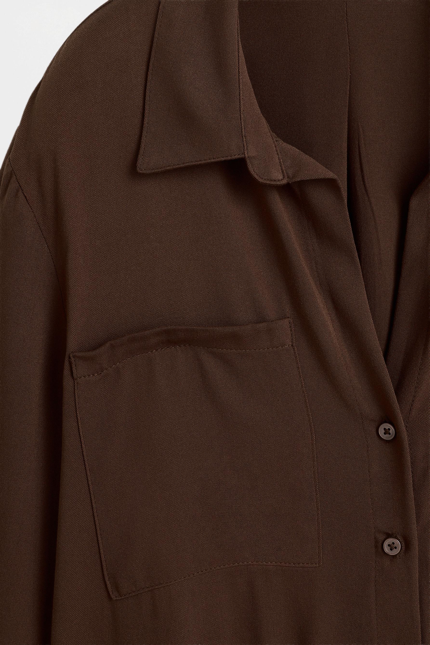 Flowy pocket shirt — PALE BROWN