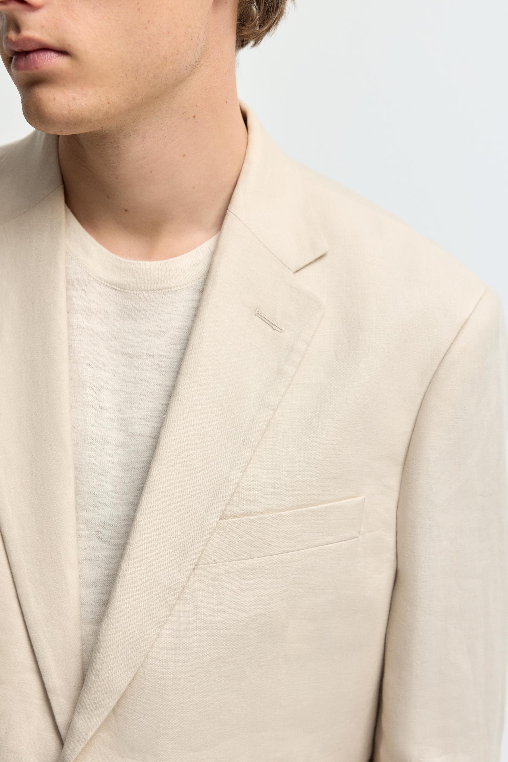100% linen suit blazer — ECRU