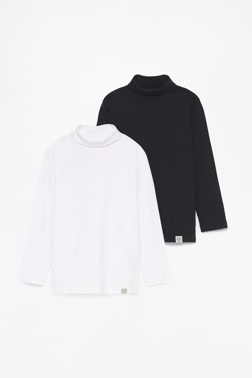 Pack of 2 basic roll neck T-shirts