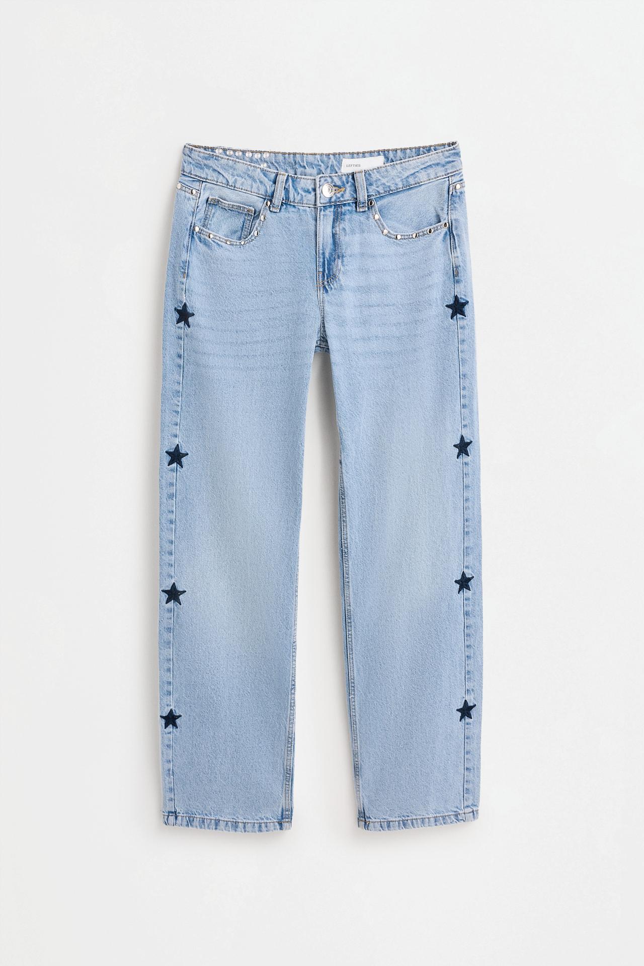 Baggy jeans with embroidered stars — INDIGO