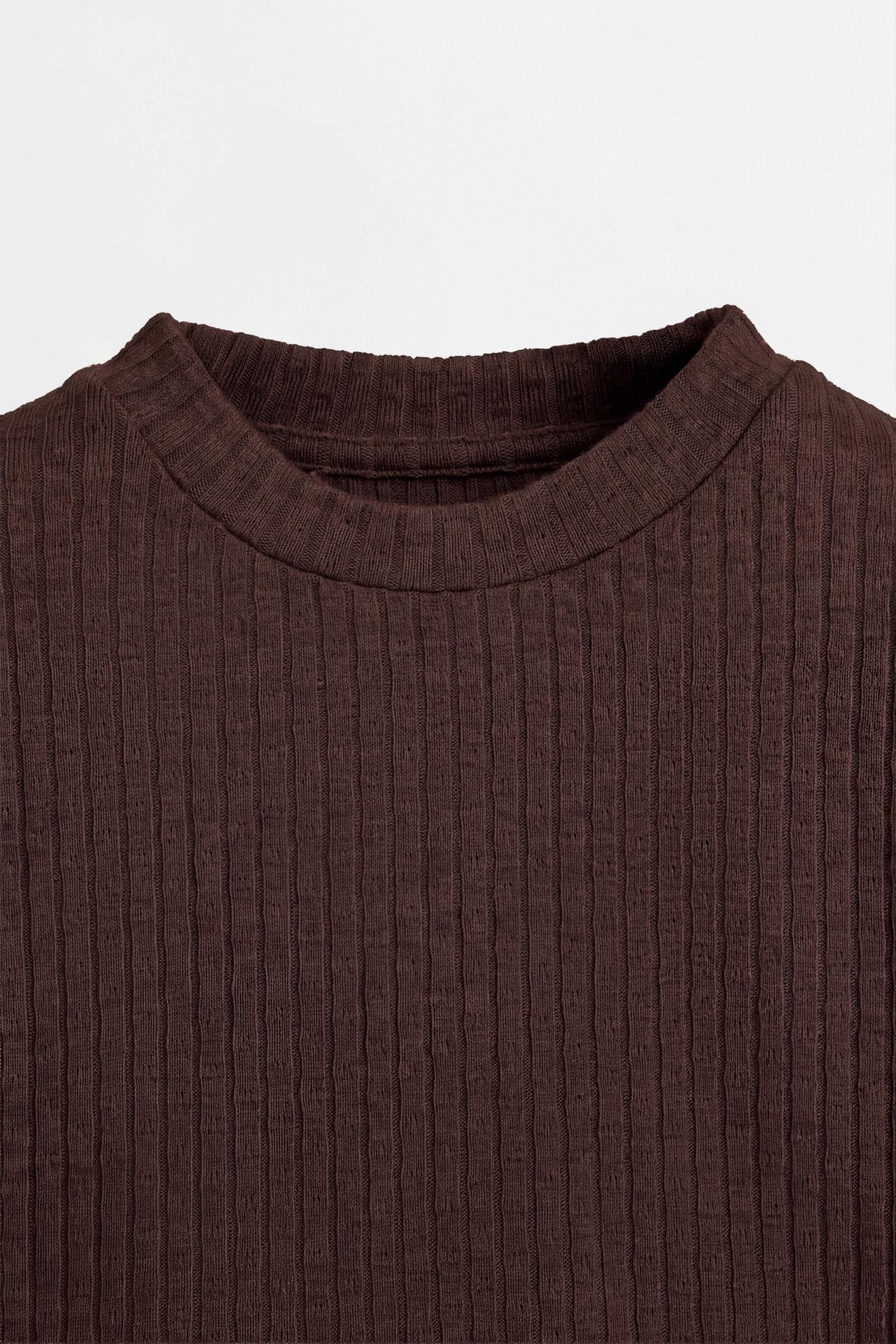 Ribbed knit co-ord — CHOCOLATE
