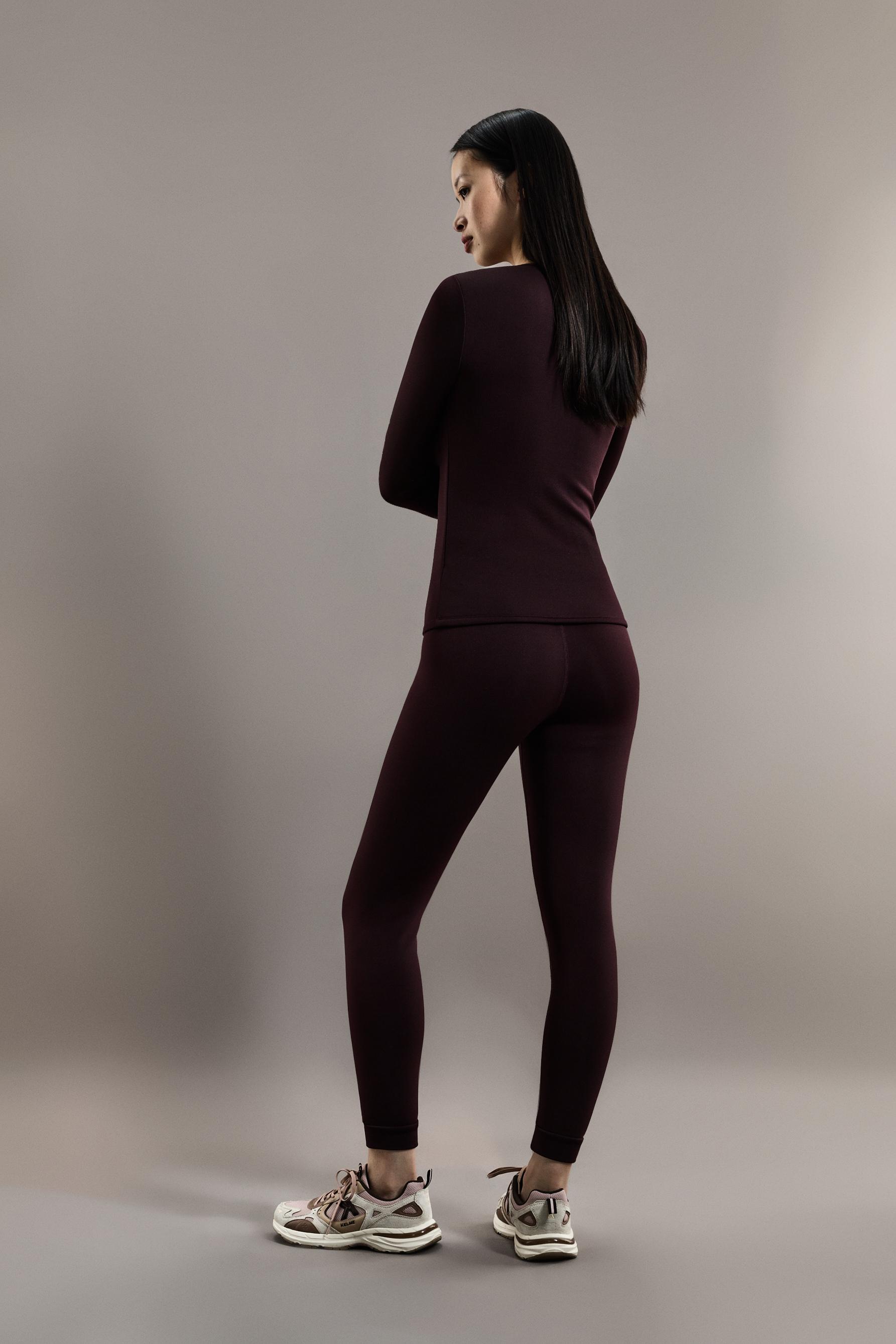 HEAVY WEIGHT thermal leggings (10°F to 48°F) — DARK BURGUNDY