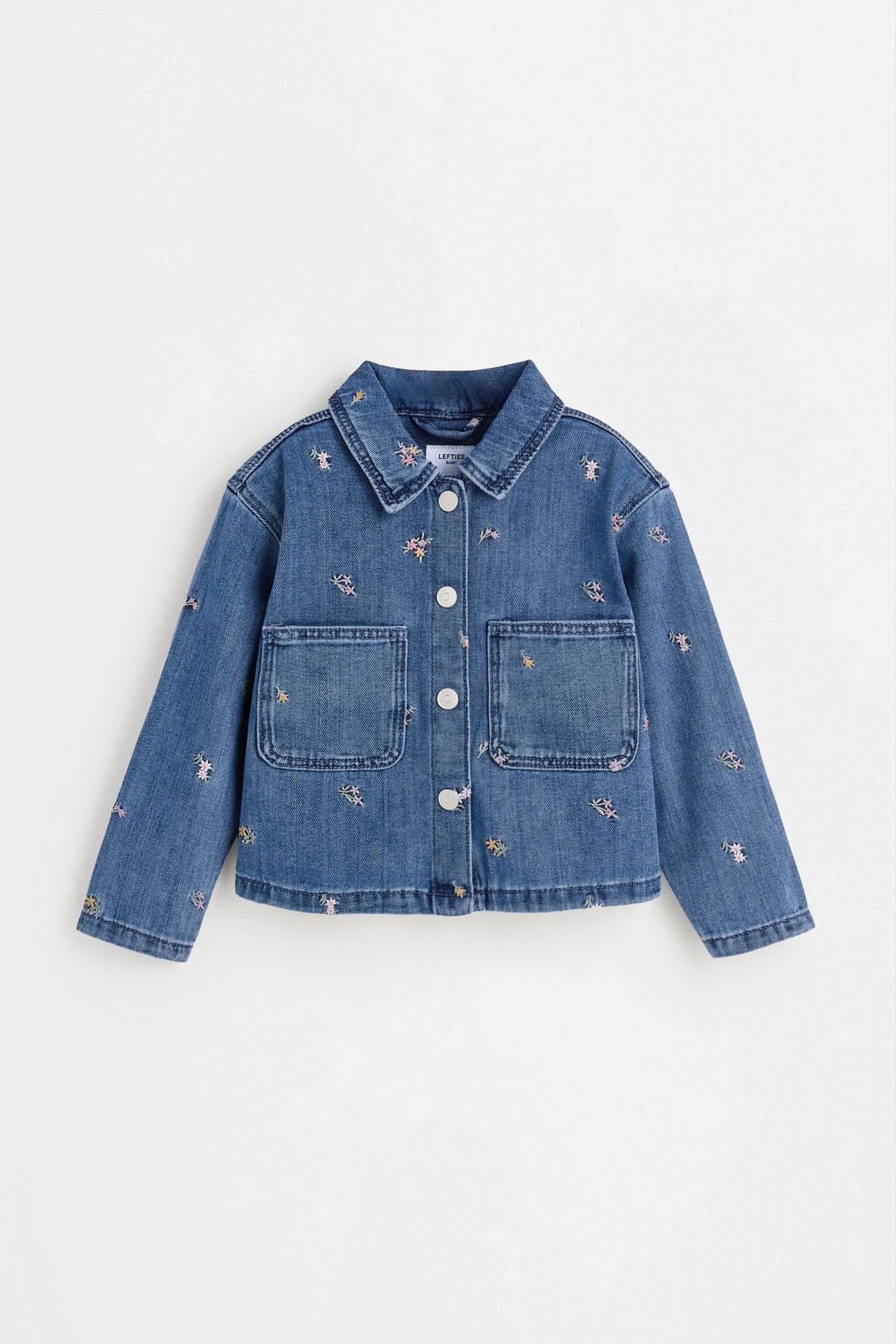Embroidered denim jacket — FADED BLUE