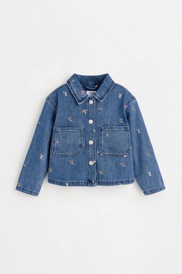 Embroidered denim jacket — FADED BLUE 1