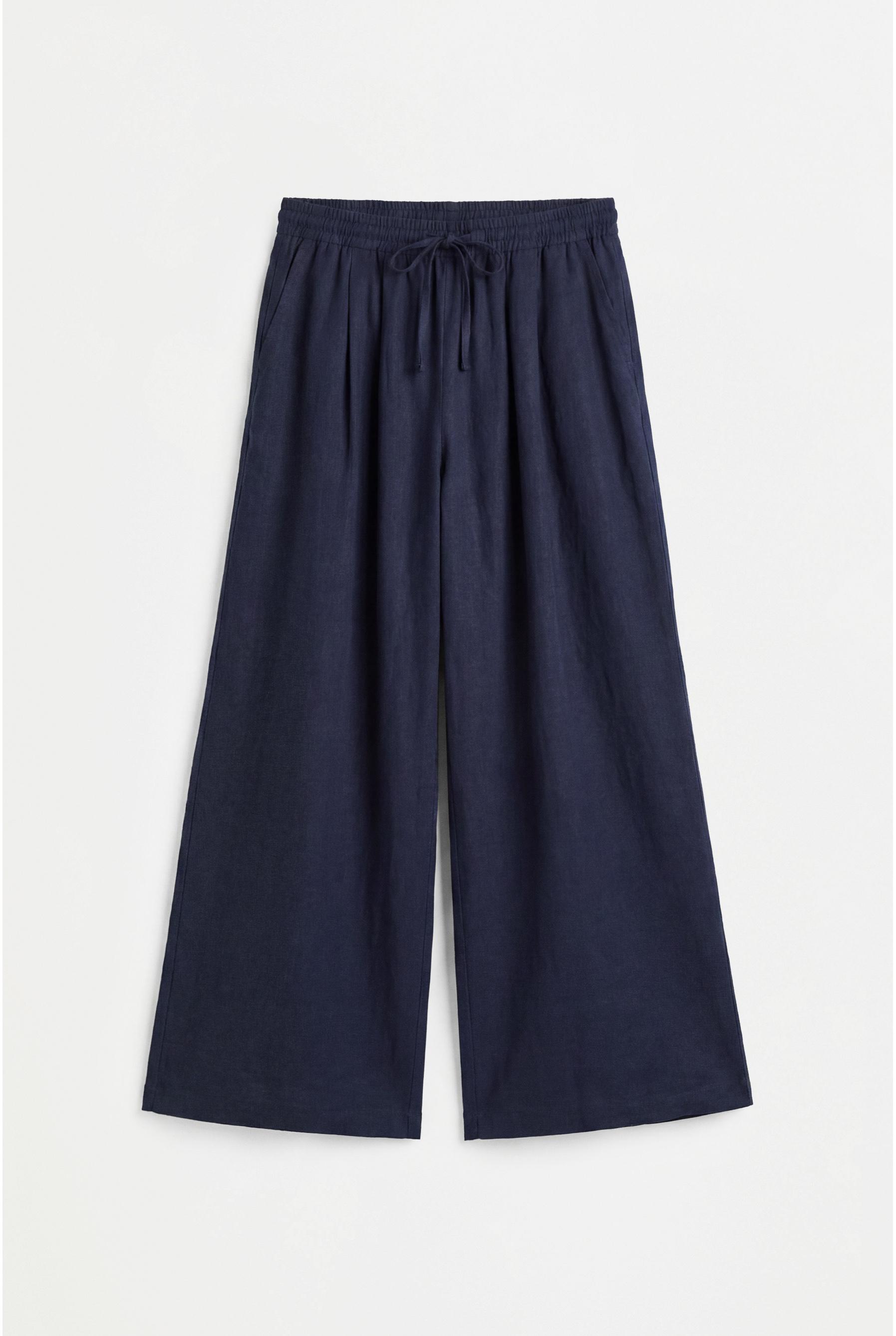 Basic straight-leg trousers — NAVY
