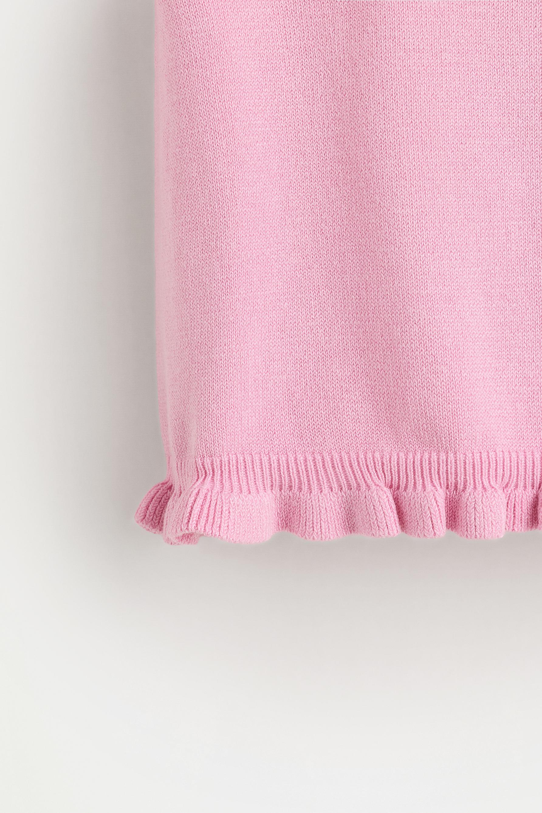 Ruffled hem top — LILAC PINK