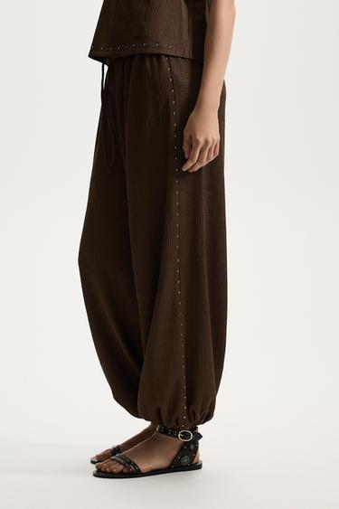 Studded joggers — CHOCOLATE 3