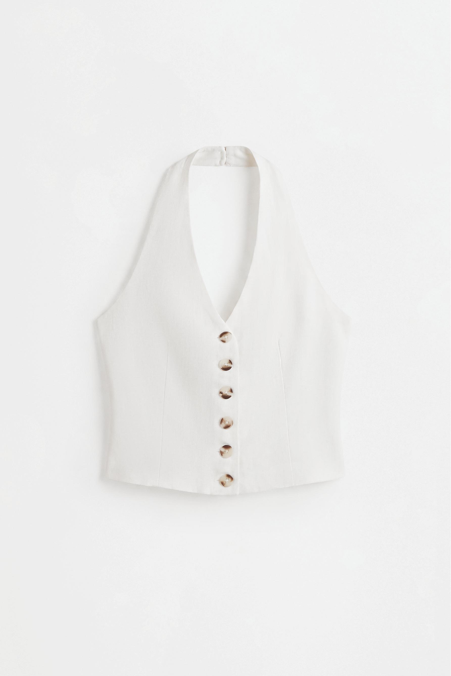 Rustic halter top — WHITE