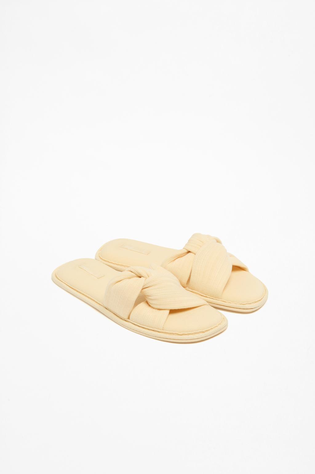Knotted mule house slippers