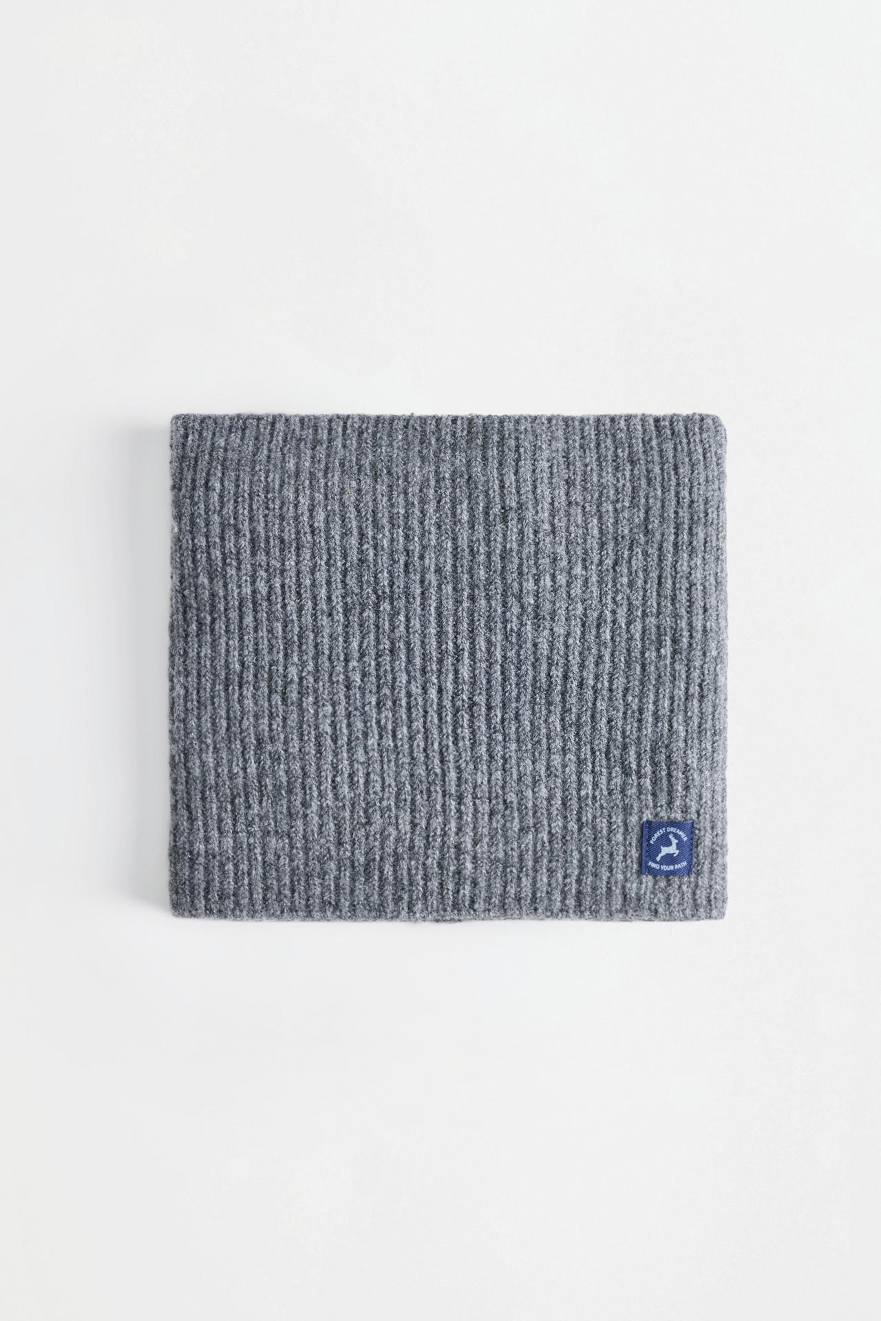 Ribbed knit hat and snood set — GREY