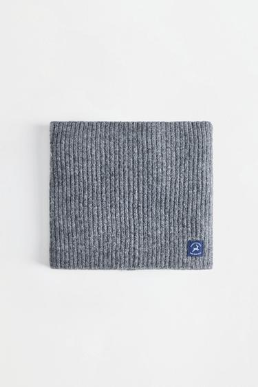 Ribbed knit hat and snood set — GREY 3