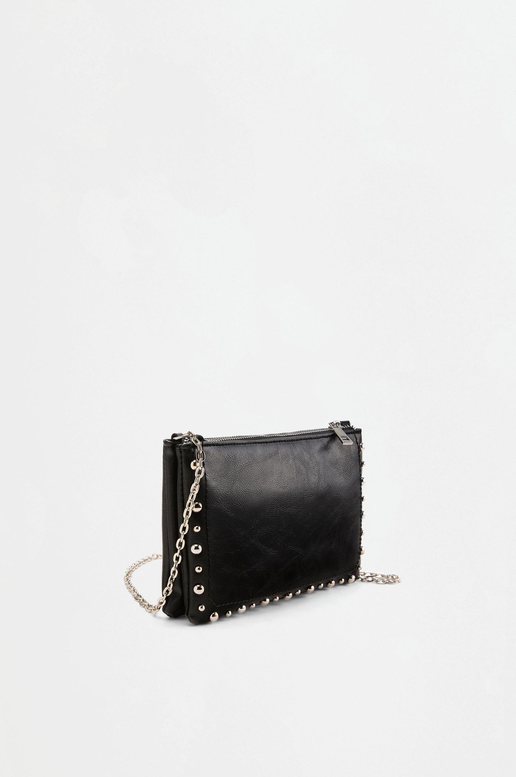 Crossbody bag with metal details — BLACK