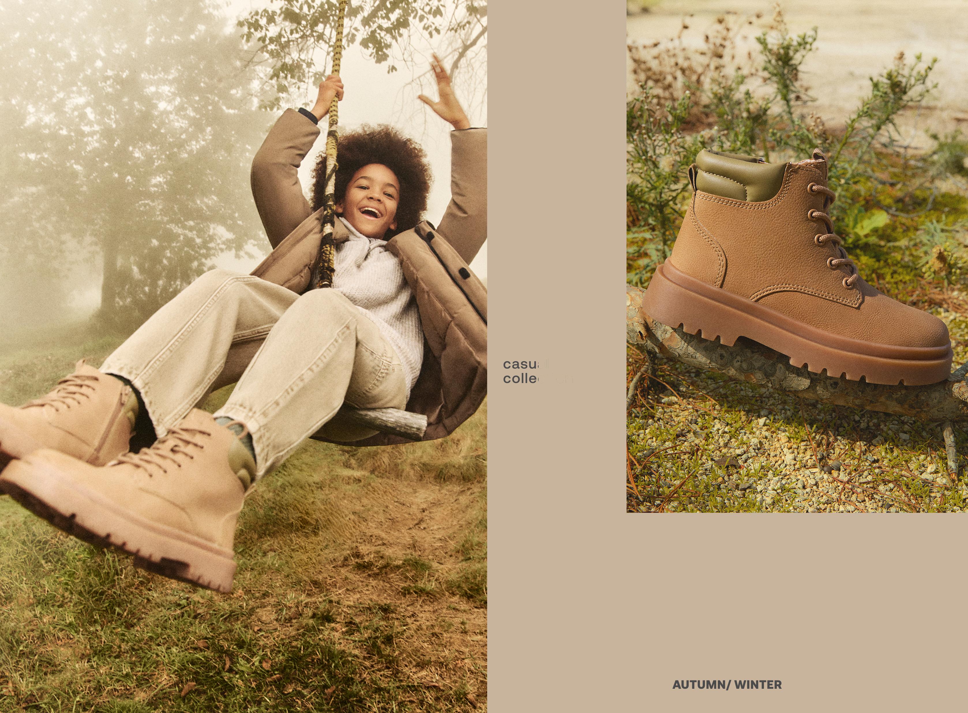 Contrast collar ankle boot — ORANGE