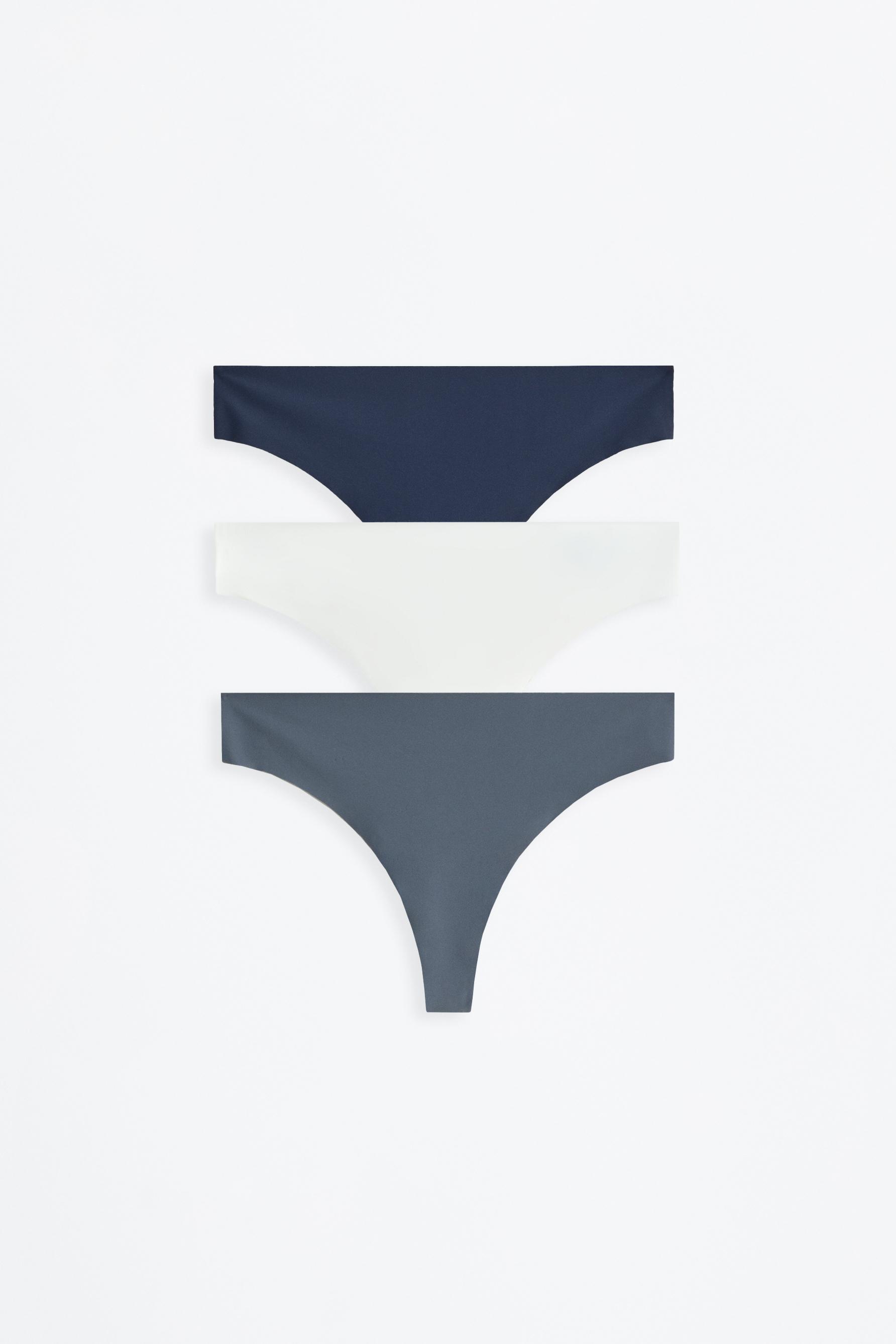 3-Pack of microfibre thongs — BLUE TONES