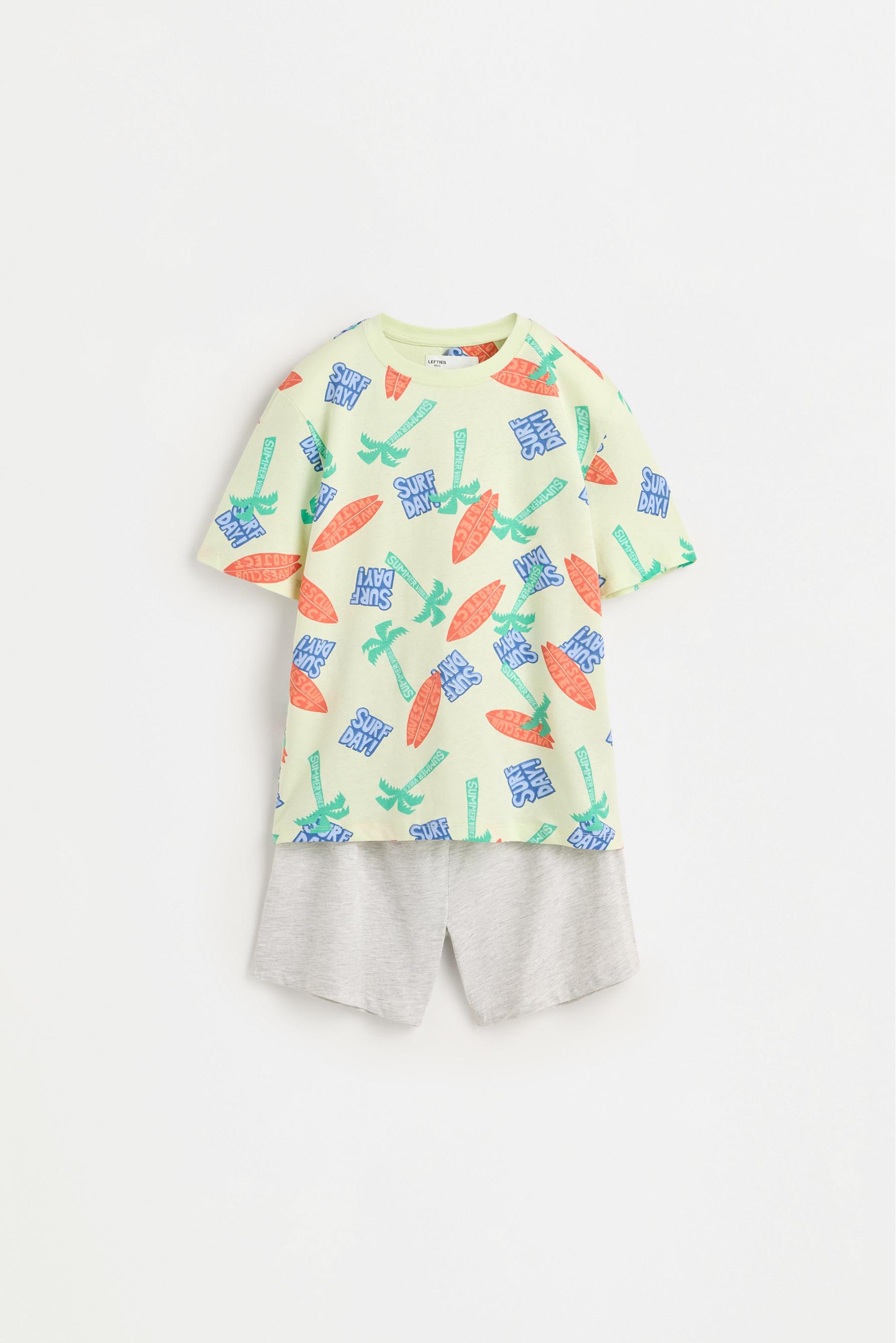 Short printed pyjamas — PASTEL GREEN