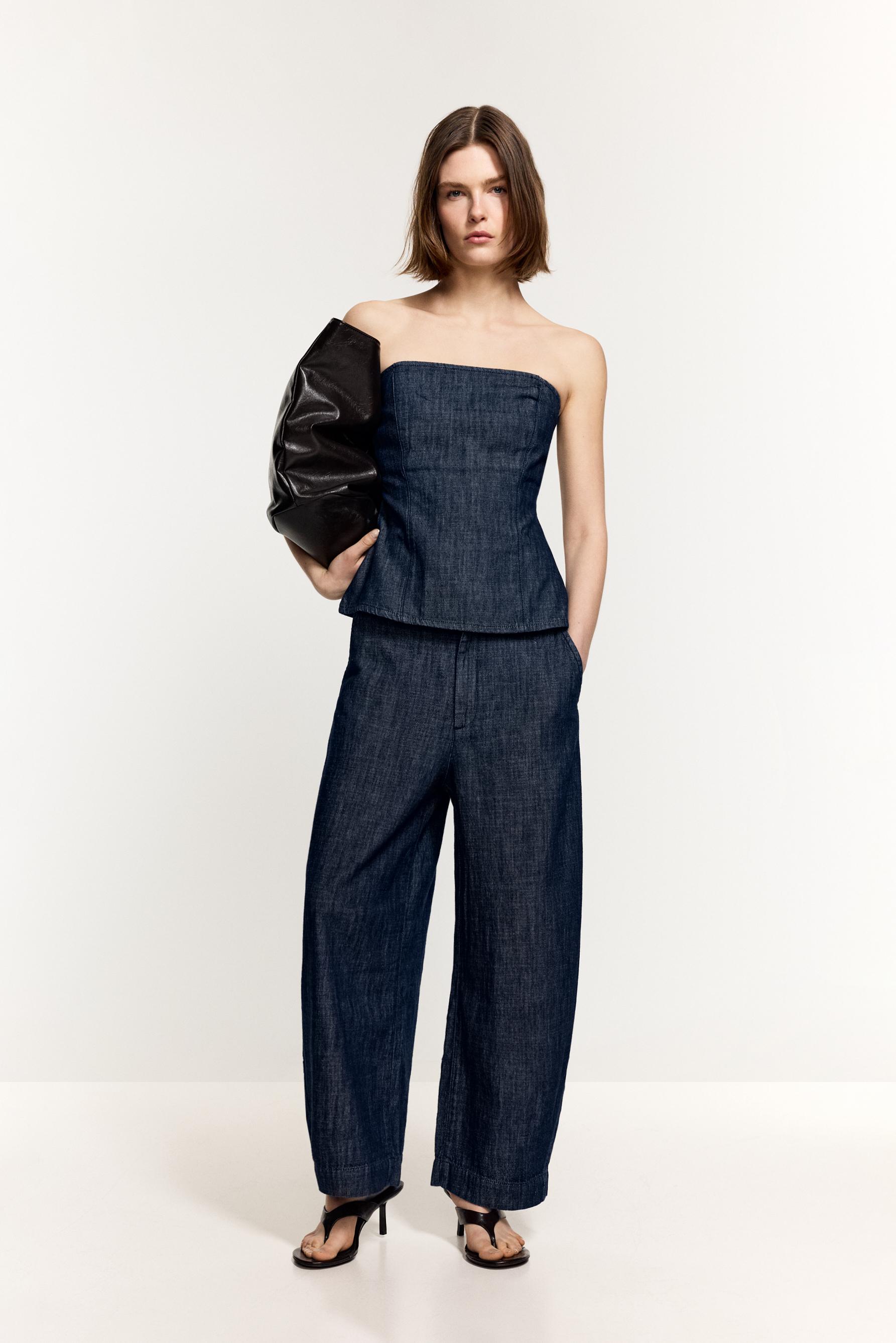 Jeans wide leg cropped