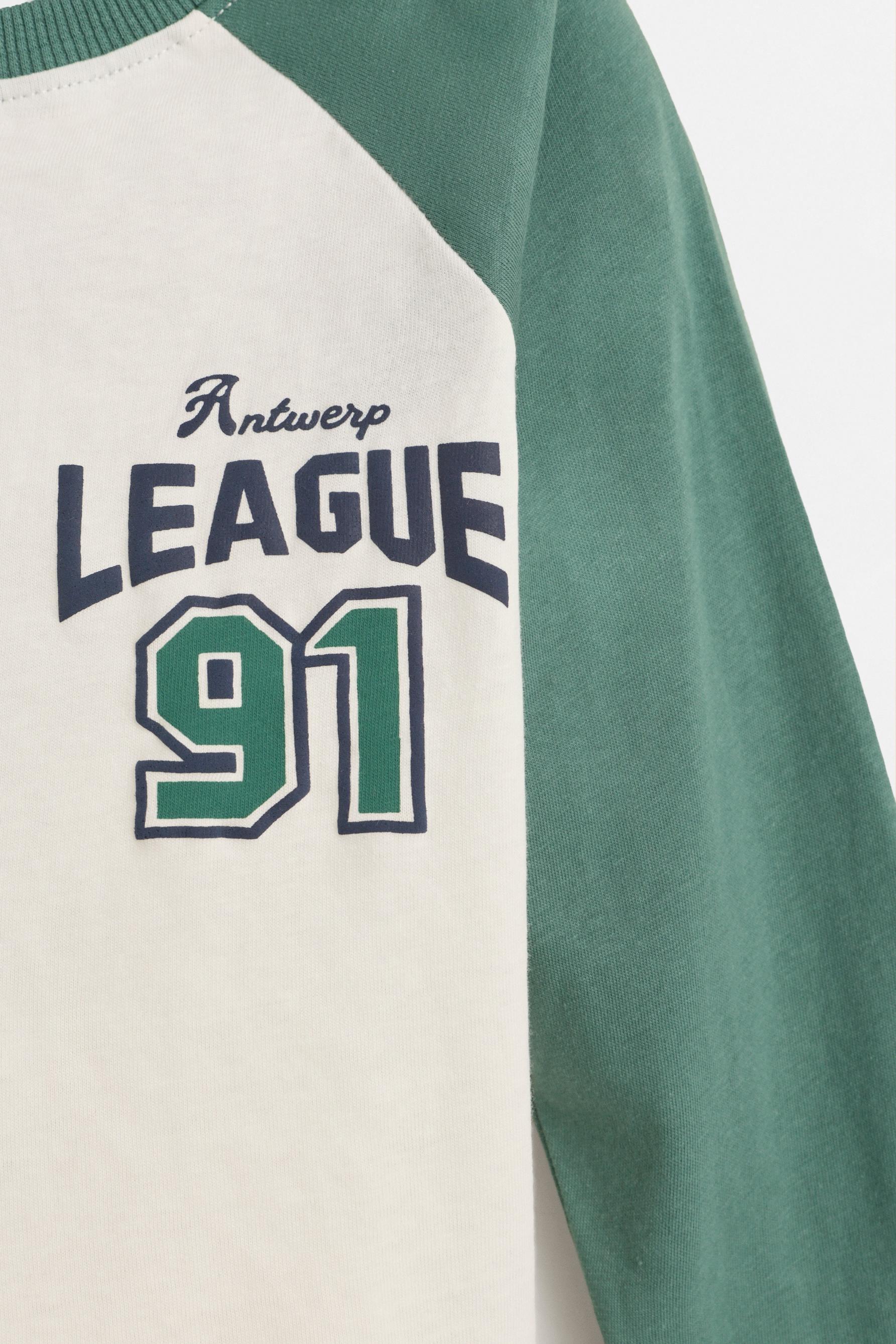 Slogan raglan sleeve T-shirt — GREEN