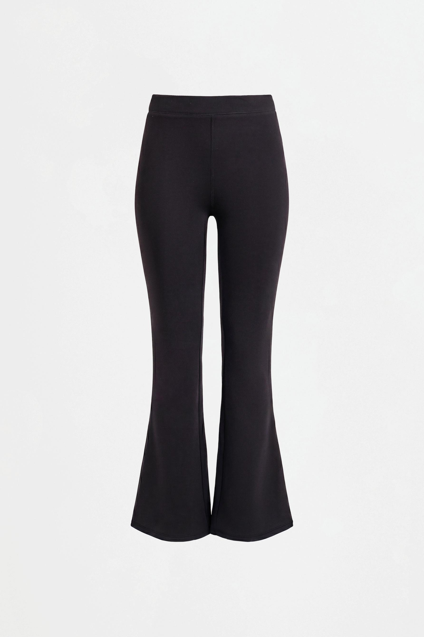 HEAVY WEIGHT thermal bell bottom leggings (10°F to 48°F) — BLACK