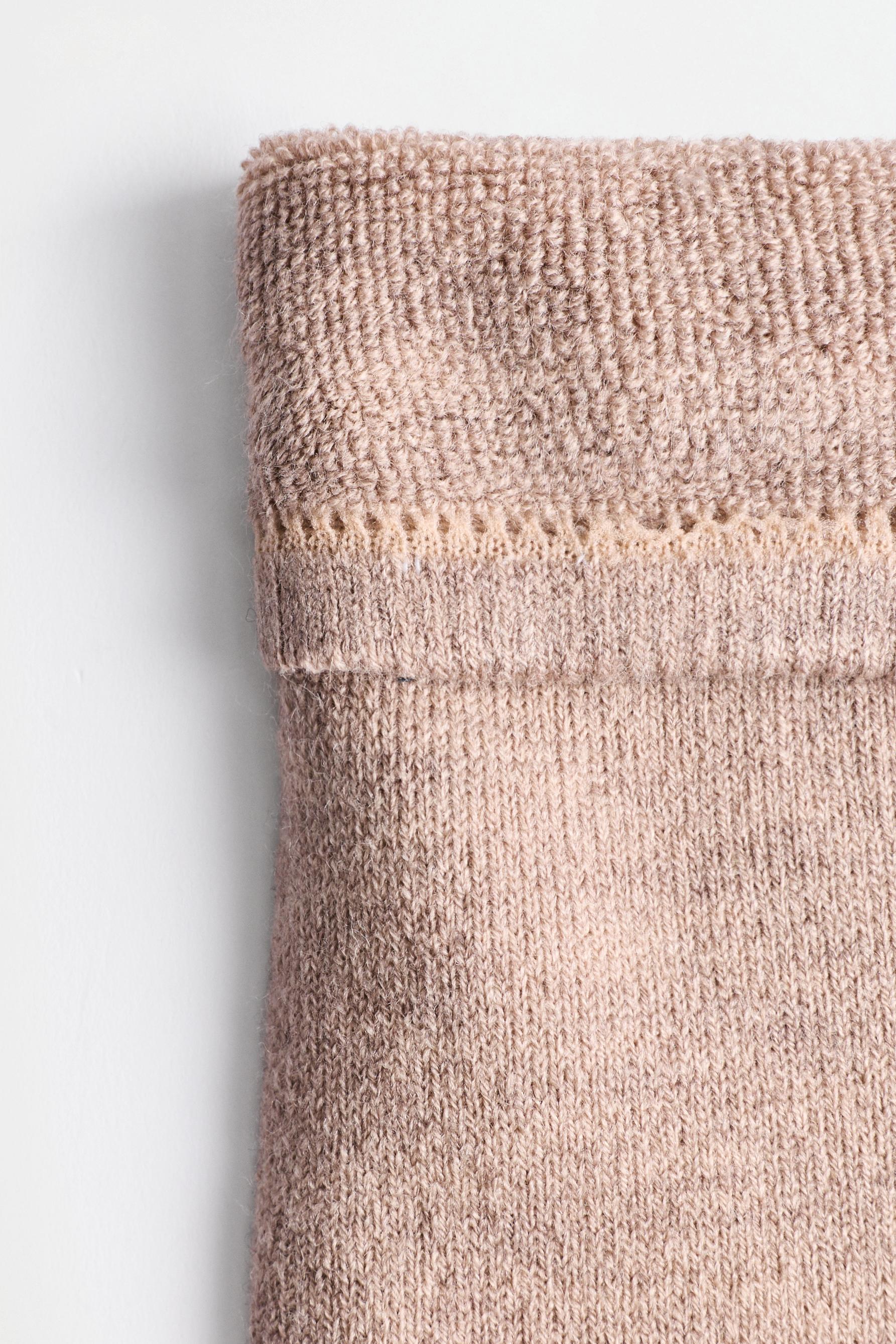 Long socks with 14% wool (2-pack) — SAND