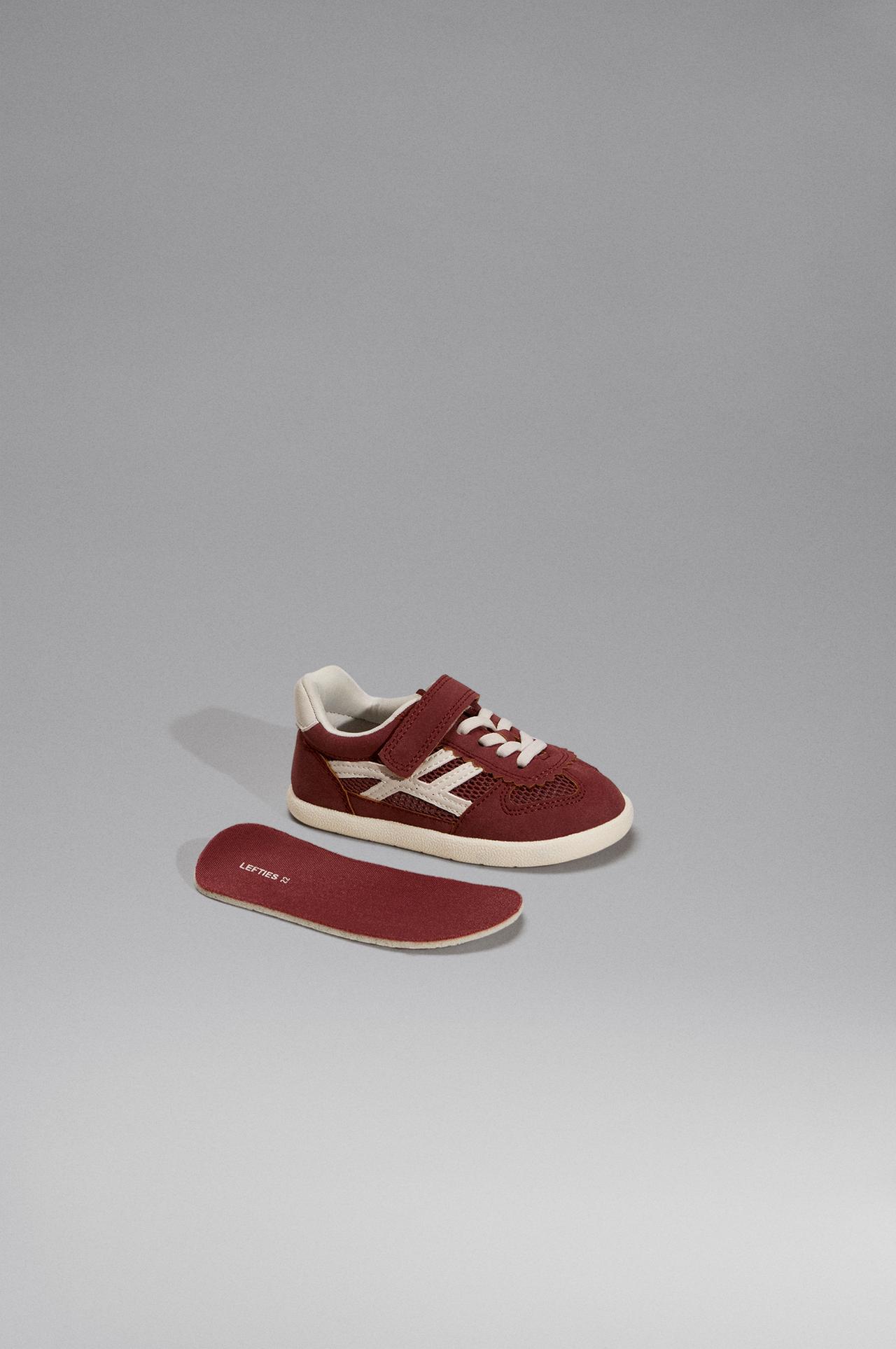 Mixed-finish barefoot sneakers — BURNT ORANGE
