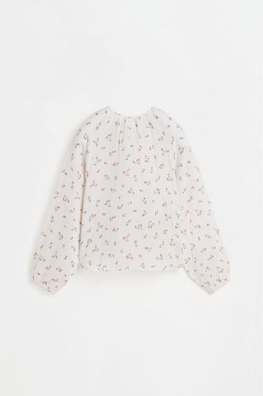 Printed double gauze blouse — PINK 2