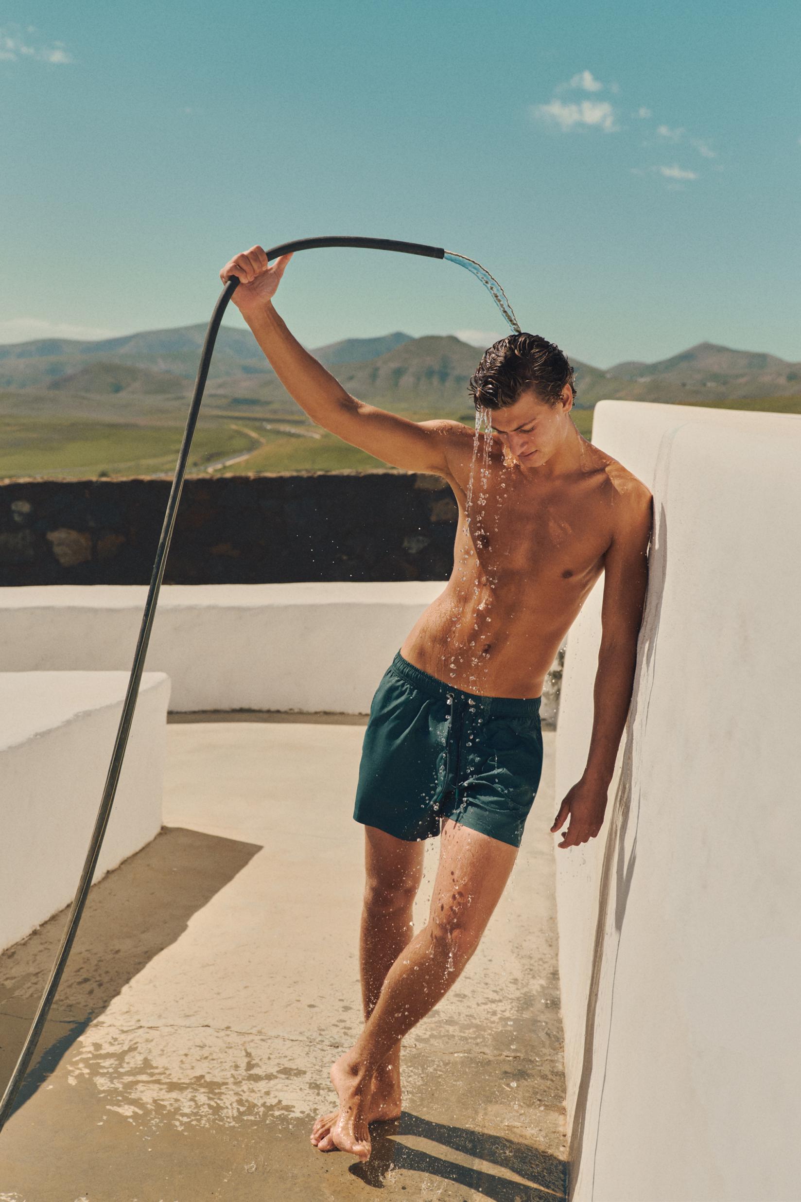 Basic regular fit swim shorts — EMERALD GREEN