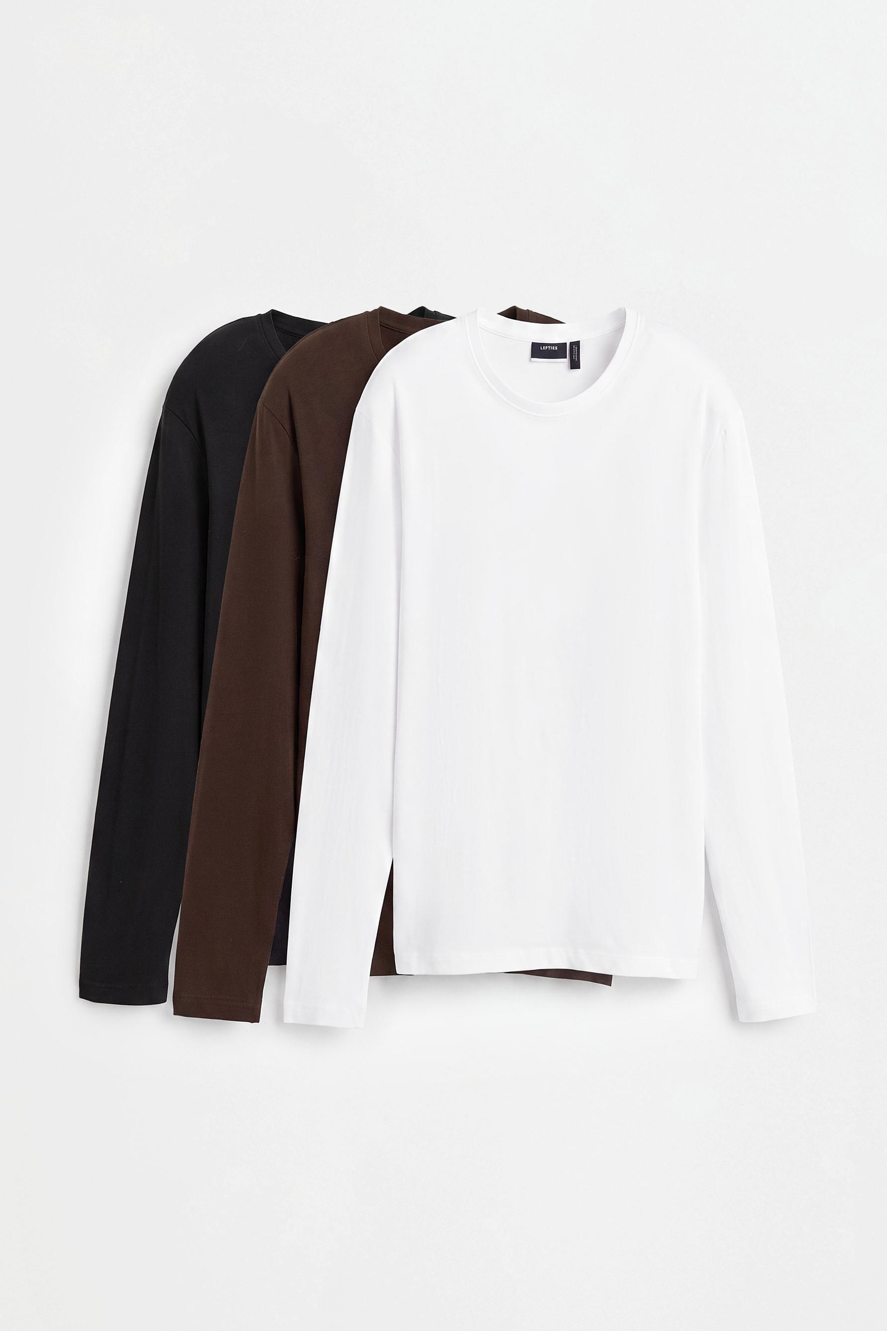 3-pack of long sleeve T-shirts — CHOCOLATE