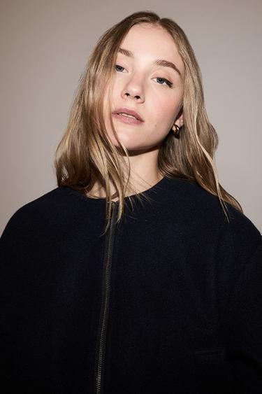 Felt bomber jacket — NAVY 3