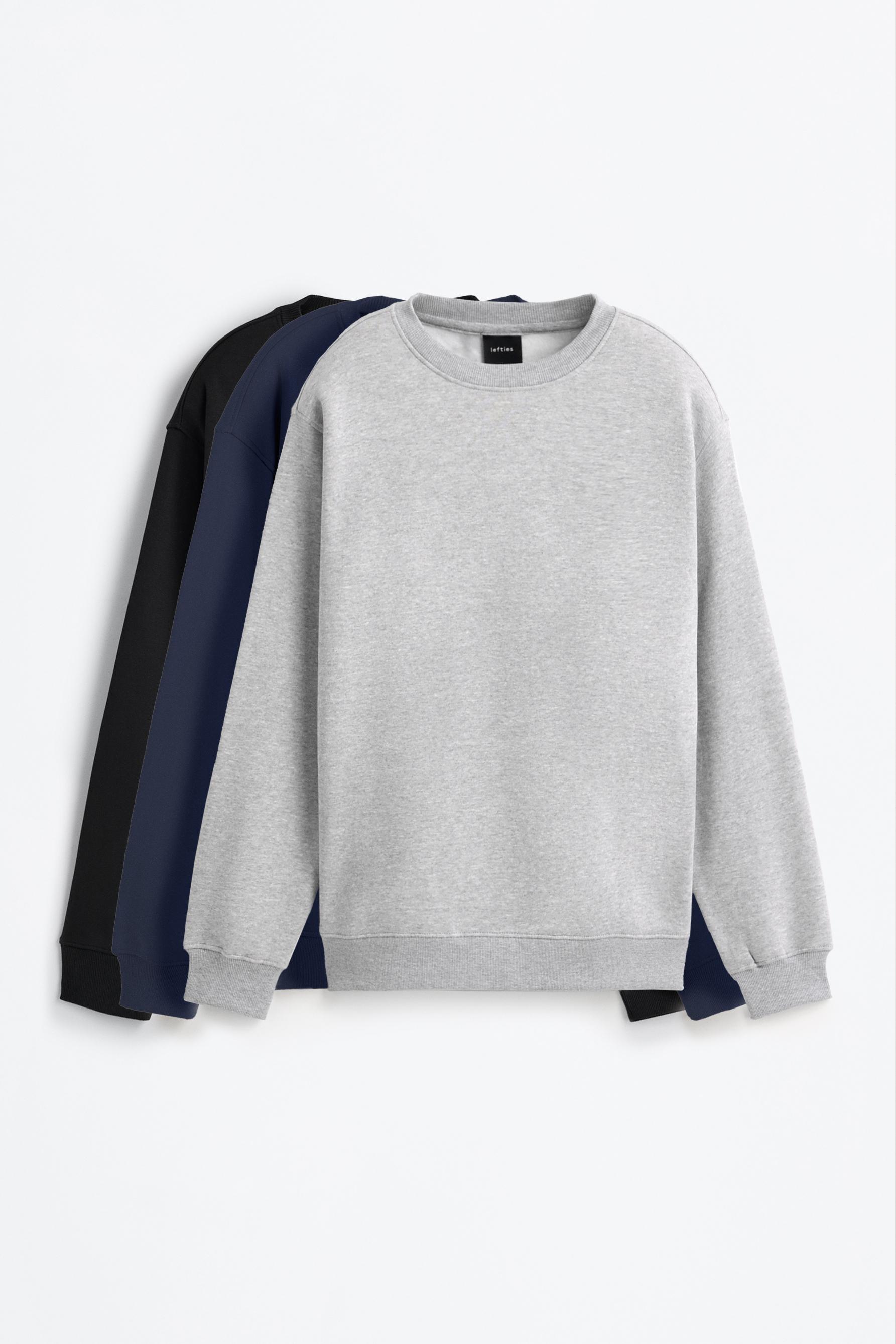 Pack of 3 basic sweatshirts — BLACK