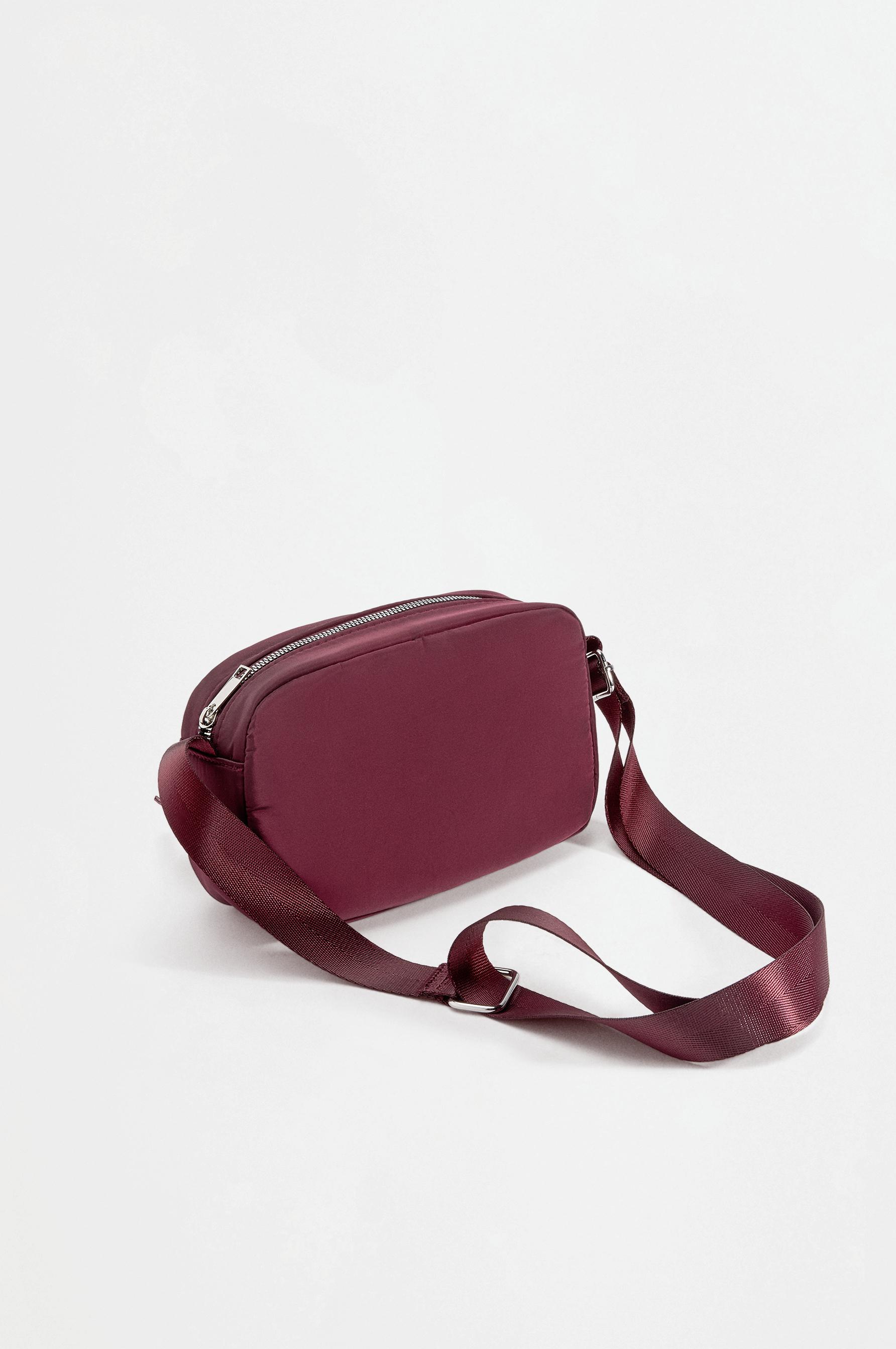 Nylon crossbody bag — BURGUNDY
