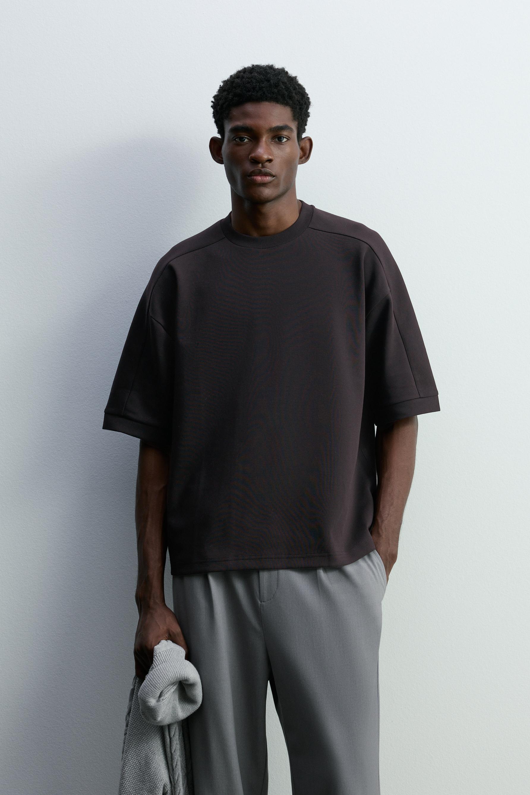 Heavy interlock T-shirt — BLACK