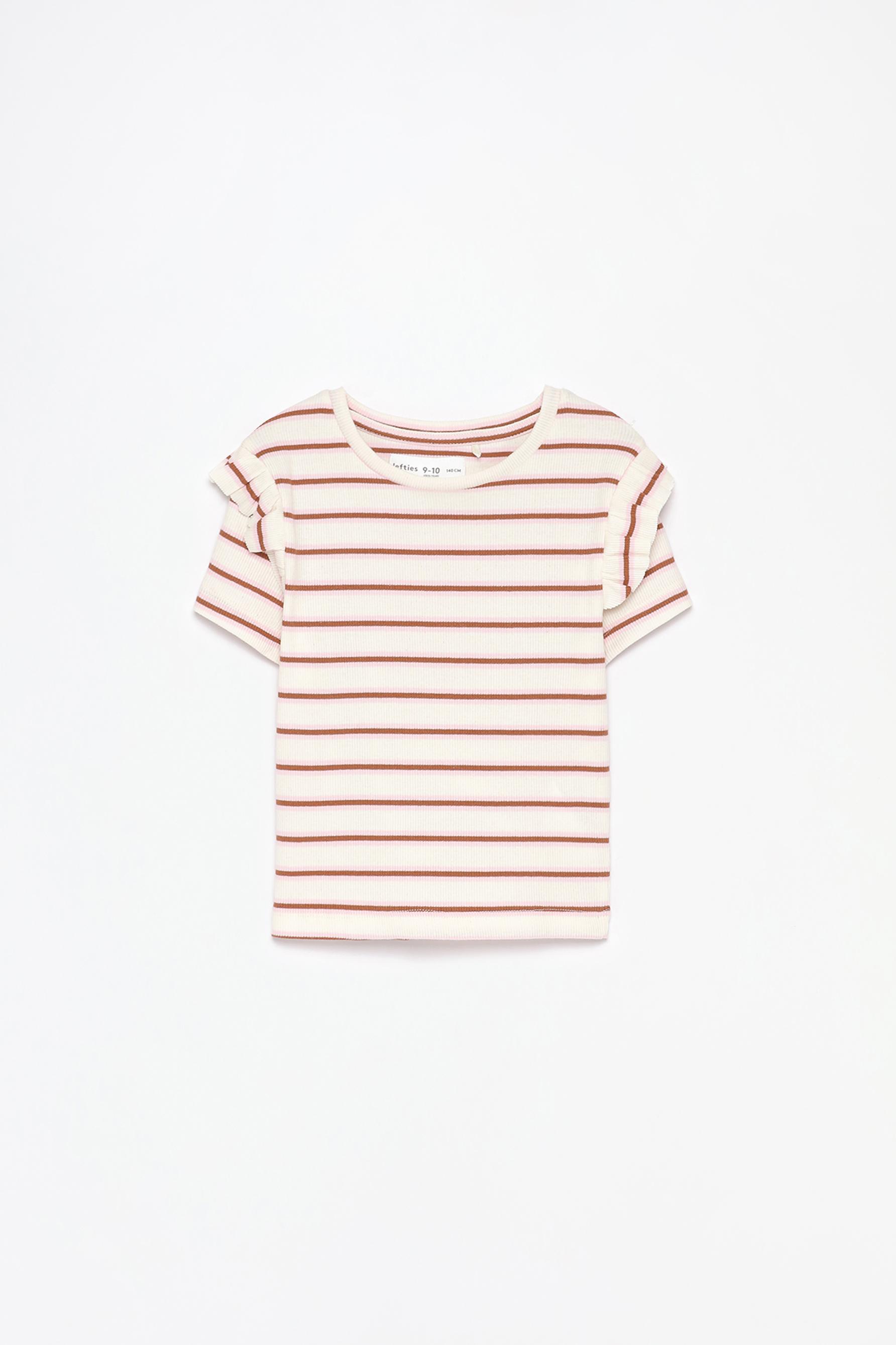 Camiseta volantes canalé