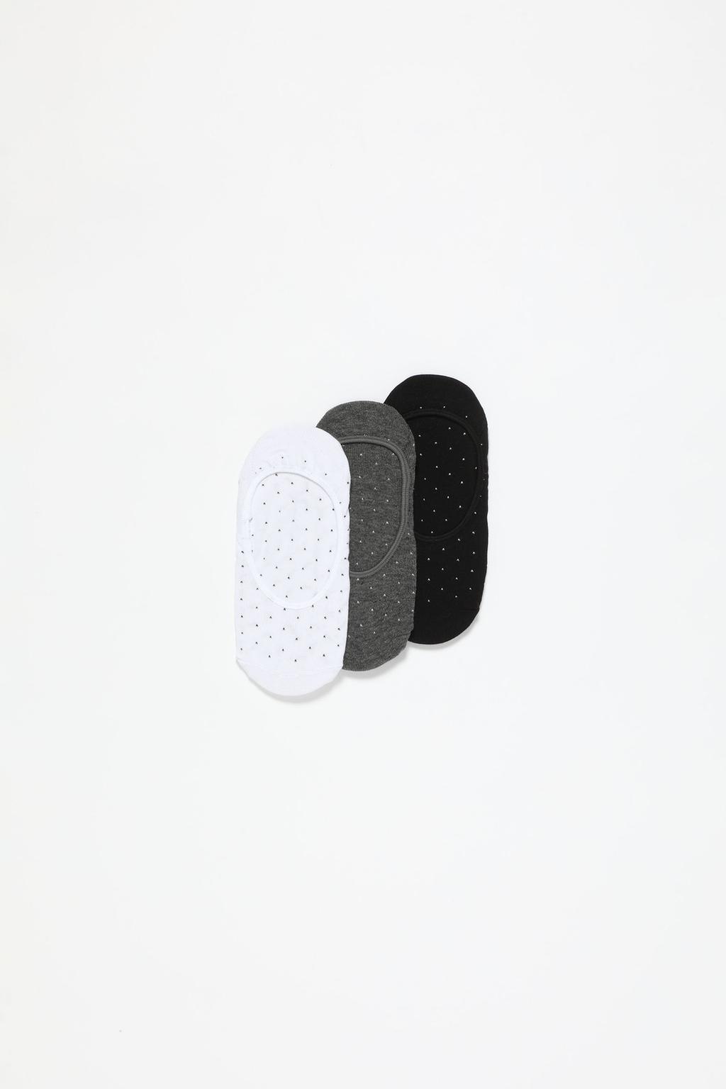 3-pack of polka dot no-show socks